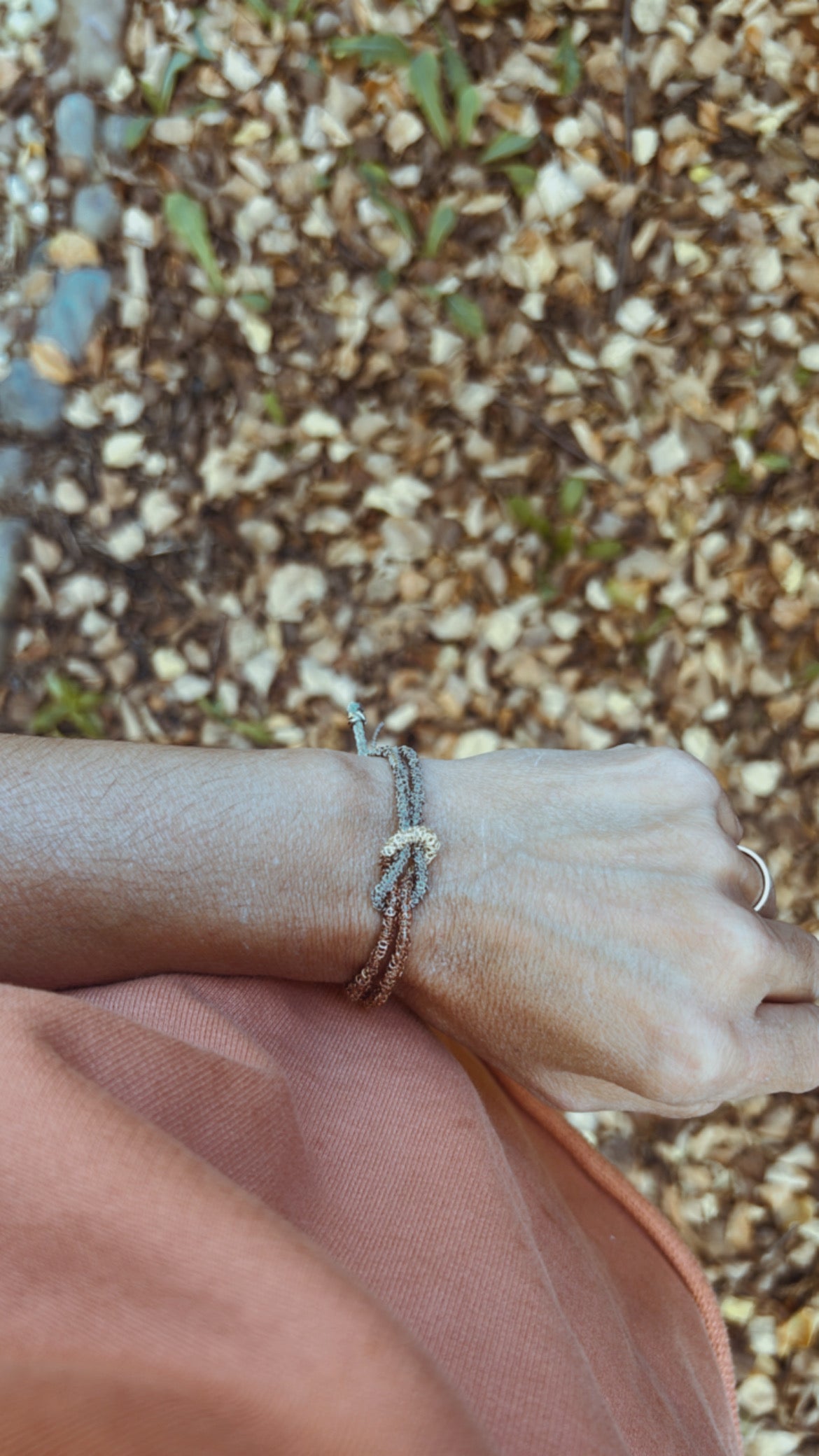 Handmade Bracelet with Raw Chains and Stones-Mom Unique Gift