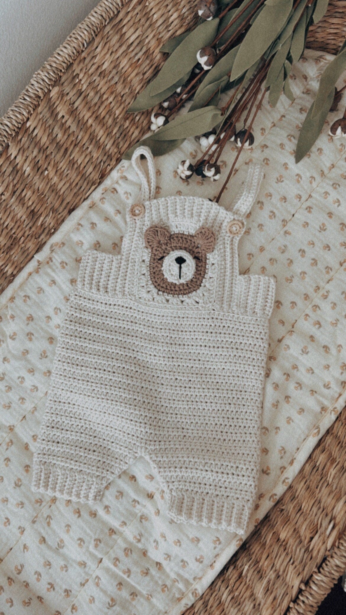 Newborn Baby Romper Outfit with Bear