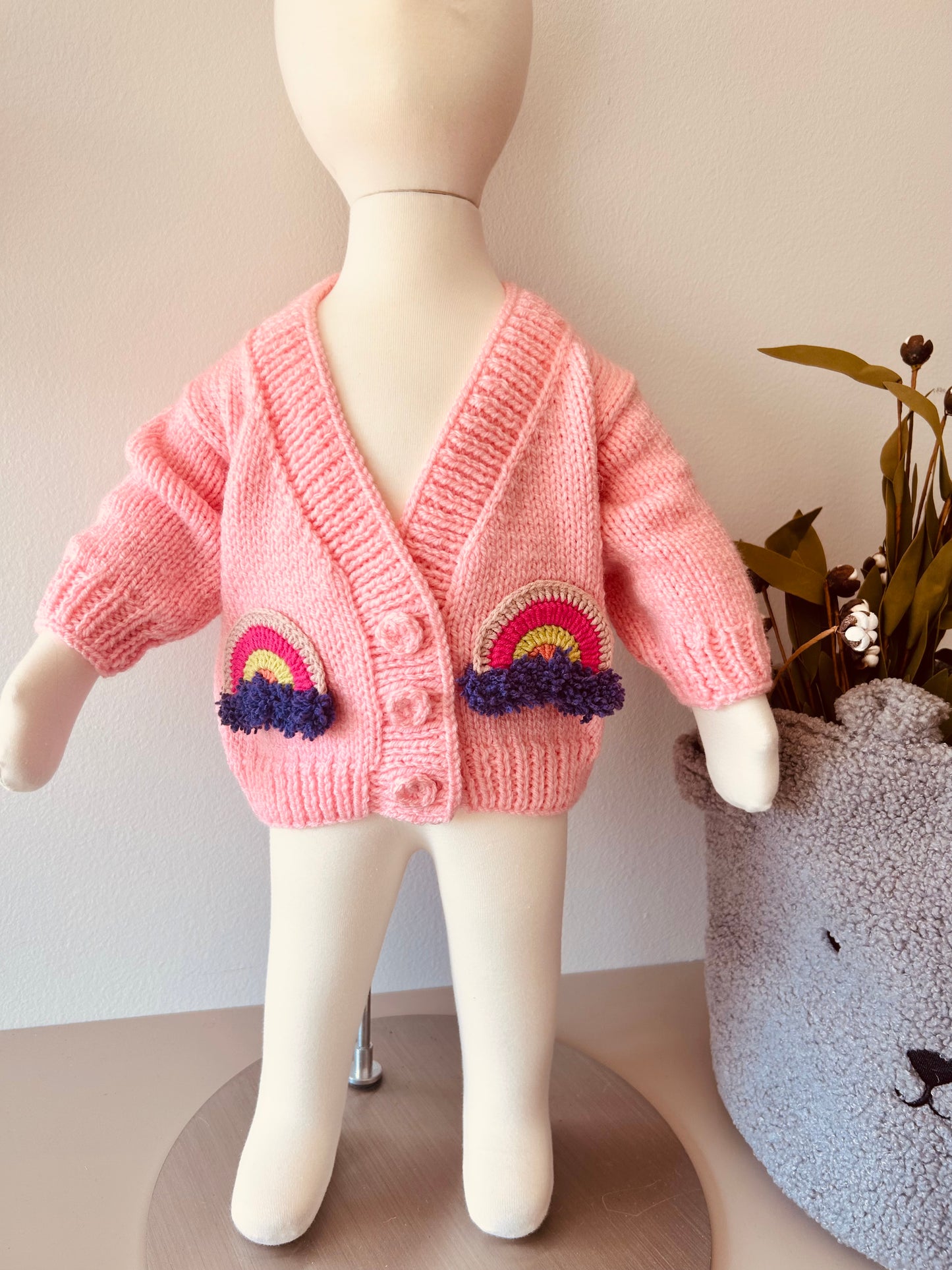 Handmade Baby Cardigan – Handmade Baby Knit Sweater, Baby Shower Gift, Baby Outfit (3-6M)