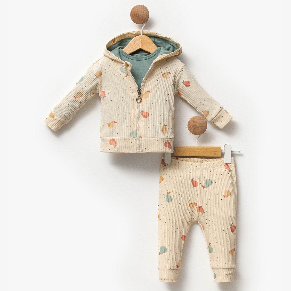 Pear Print 2-Piece Baby Set – Hooded Jacket & Pants