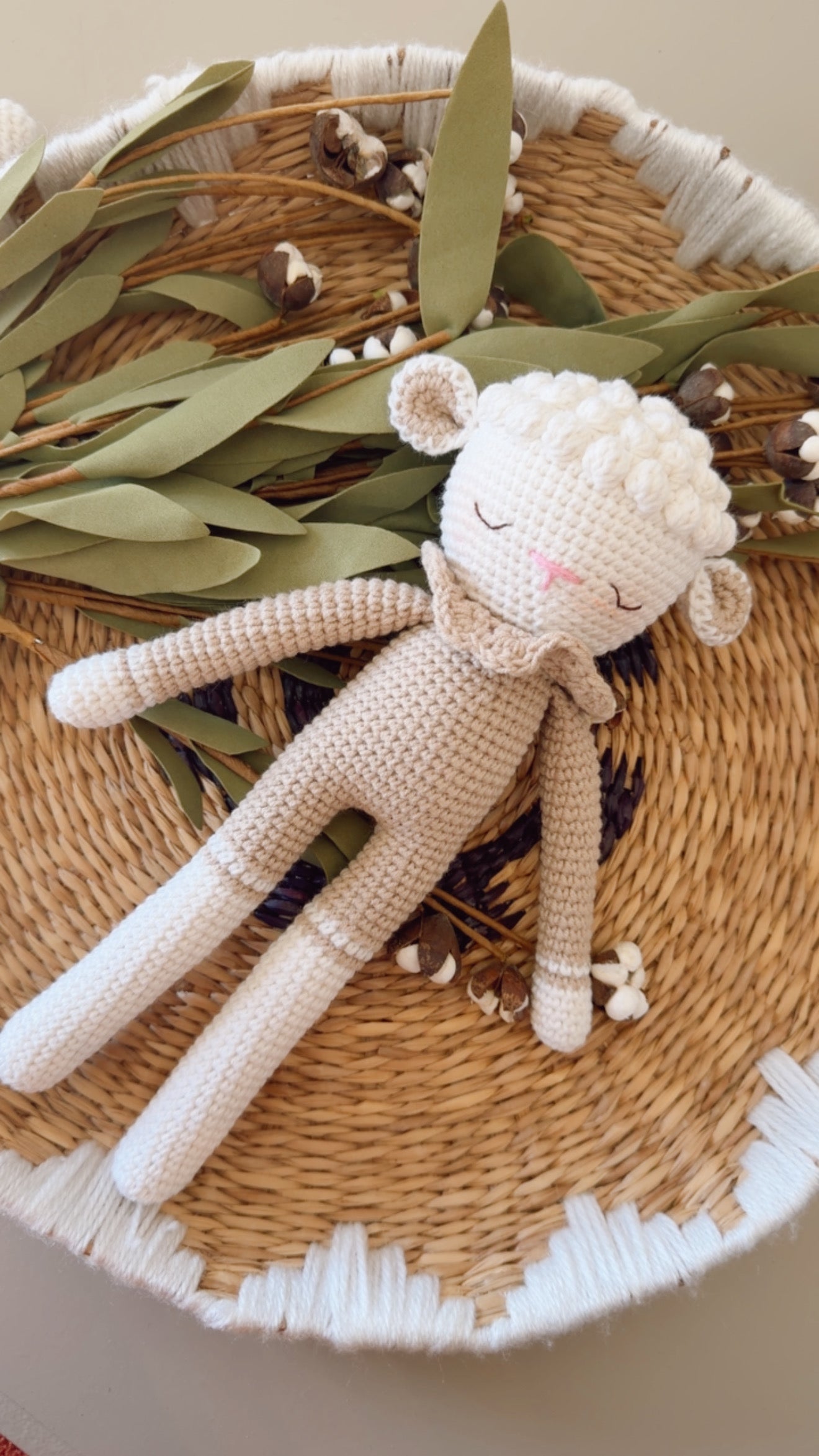Handmade Crochet Lamb Animal Doll