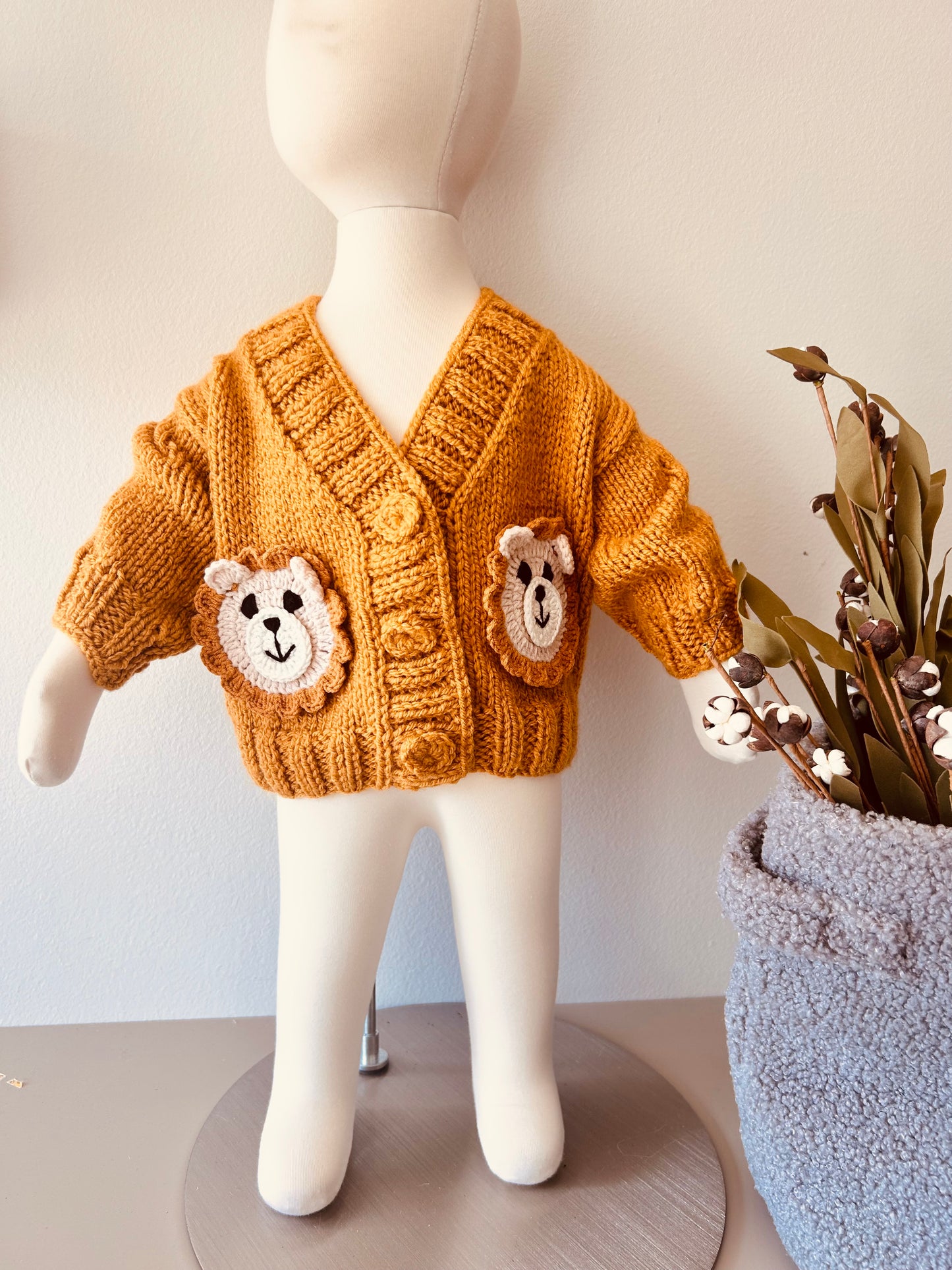 Handmade Baby Cardigan – Handmade Baby Knit Sweater, Baby Shower Gift, Baby Outfit (3-6M)