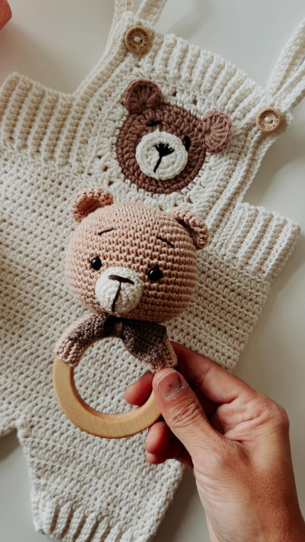 Newborn Baby Romper Outfit with Bear