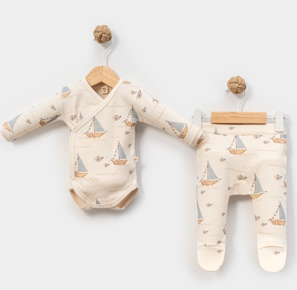 Baby 3-Piece Sailboat Set – Cream Beige