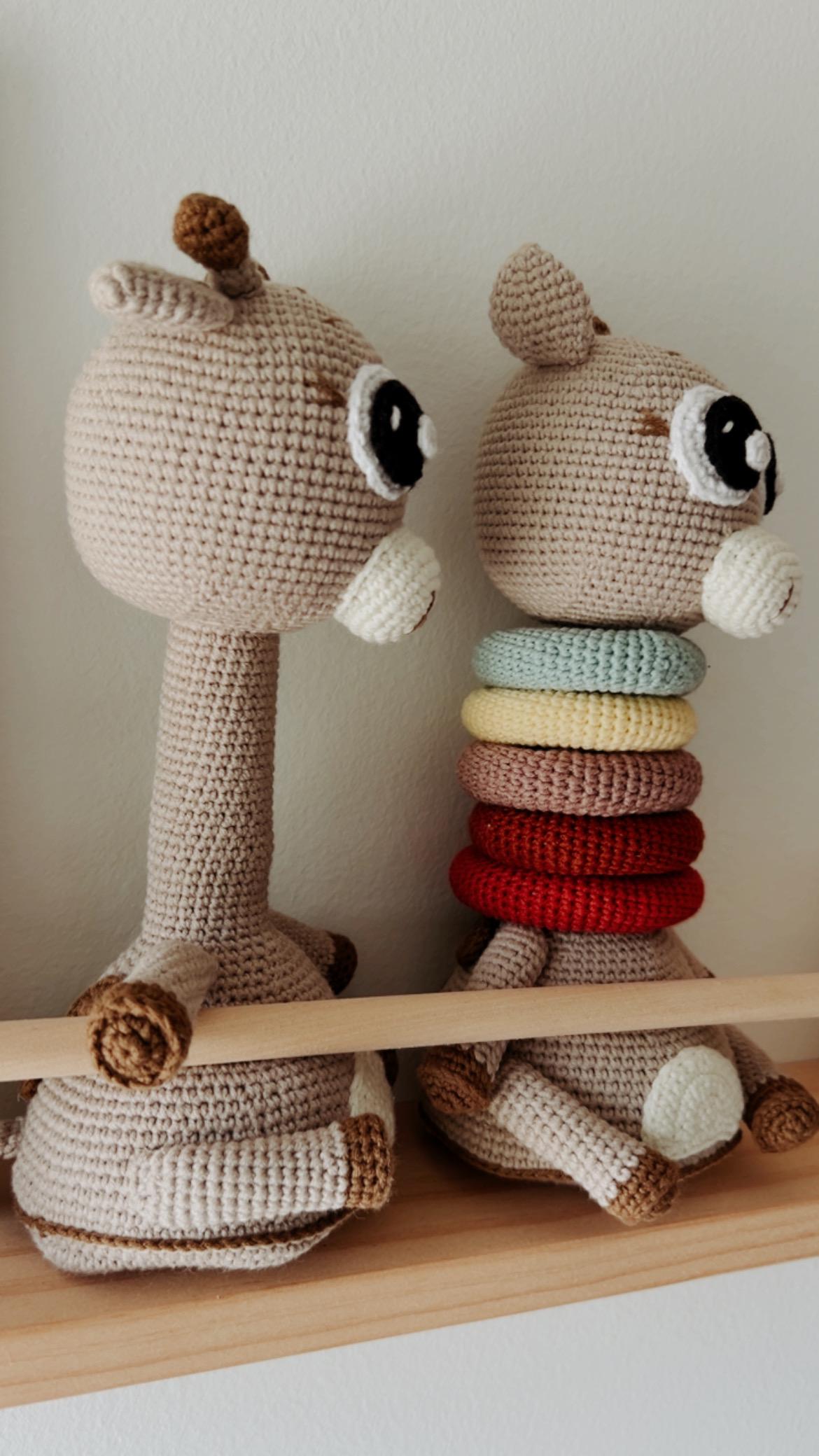 Montessori Baby Stacker, Crochet Giraffe Stacker, Baby Room Giraffe Toy