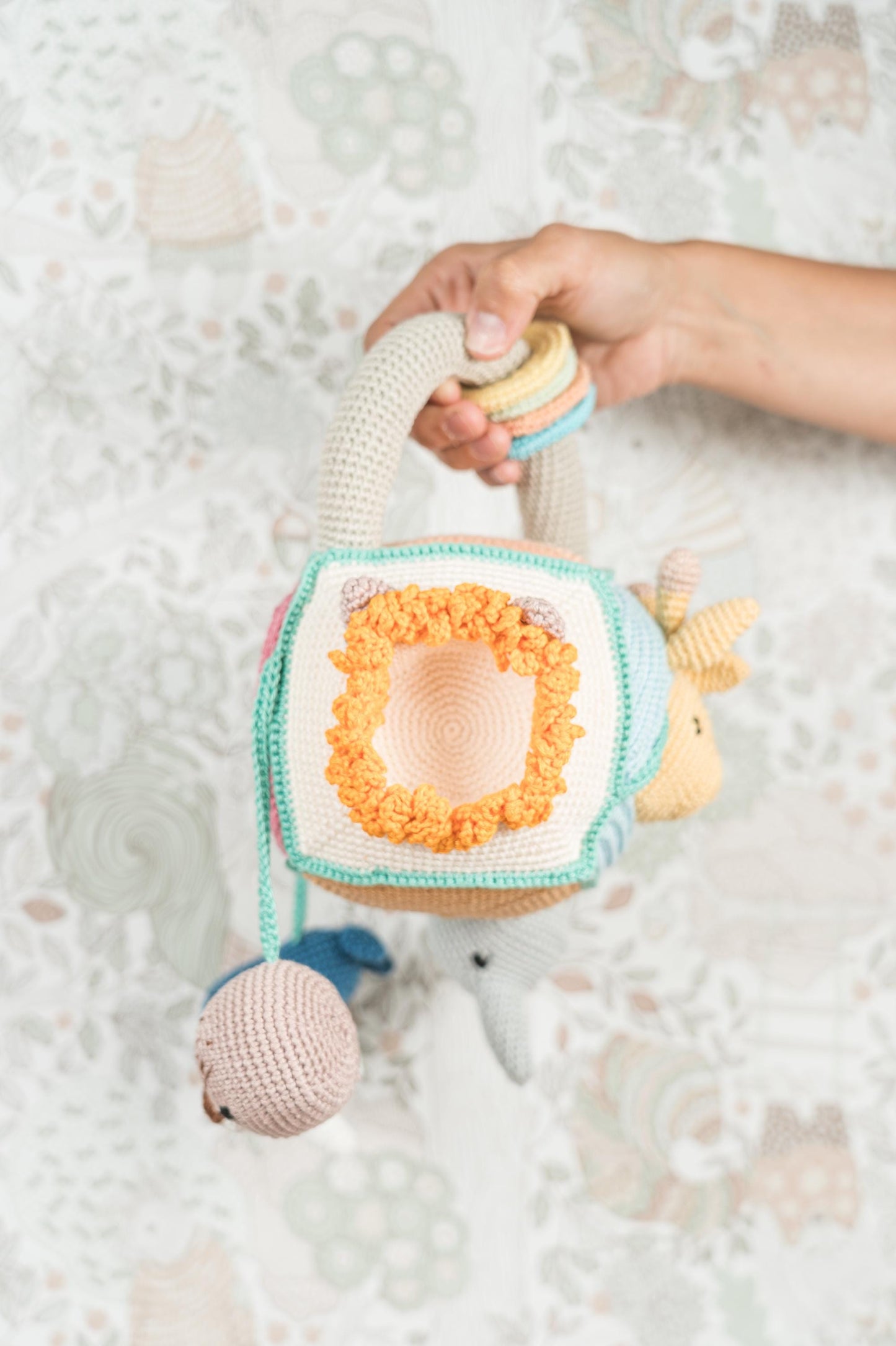 Montessori Baby Toy, Crochet Baby Toy, Baby Cube