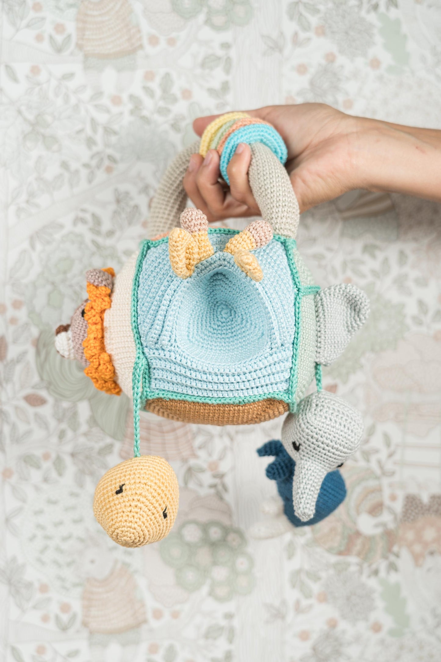 Montessori Baby Toy, Crochet Baby Toy, Baby Cube