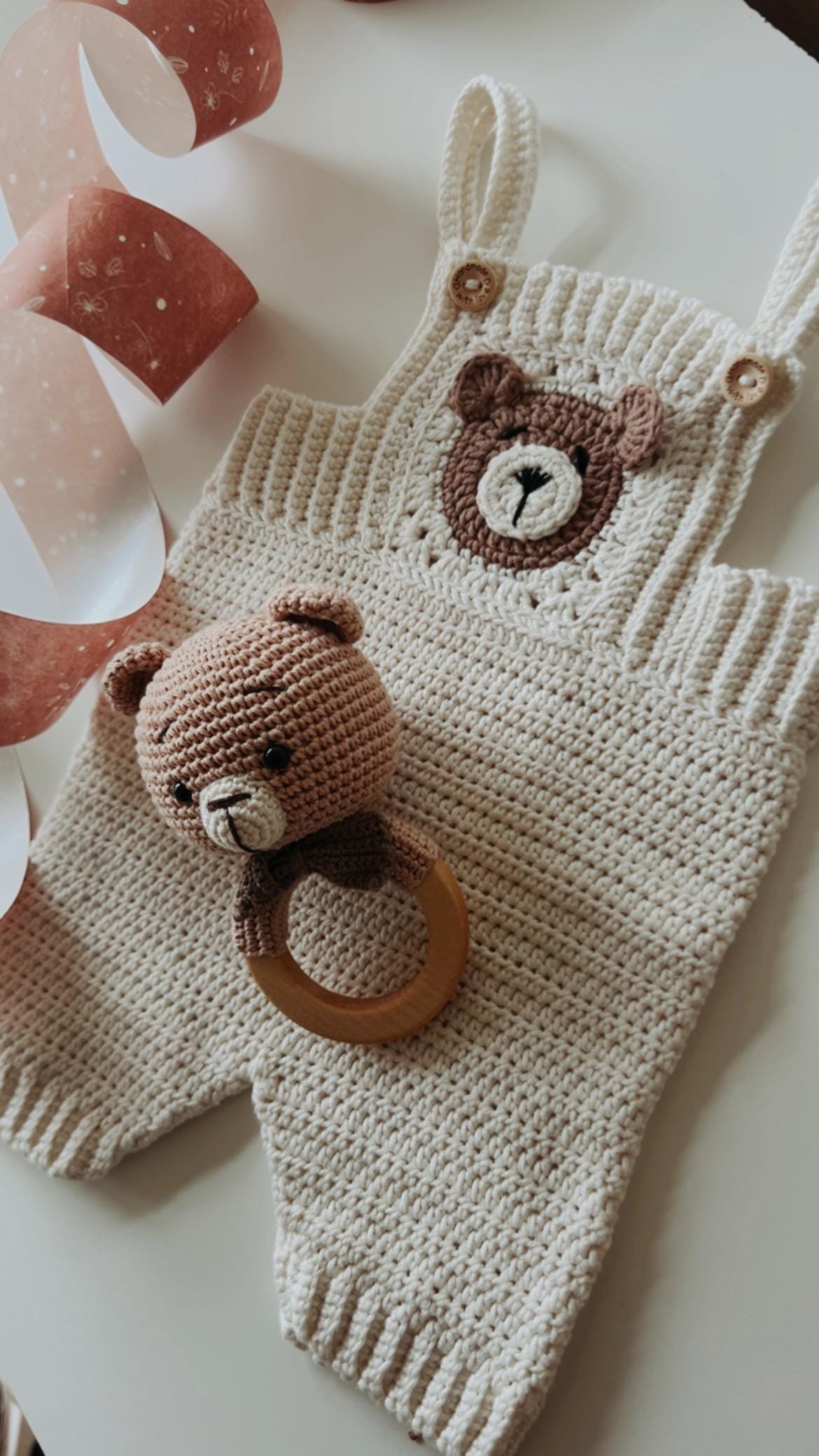 Newborn Baby Romper Outfit with Bear