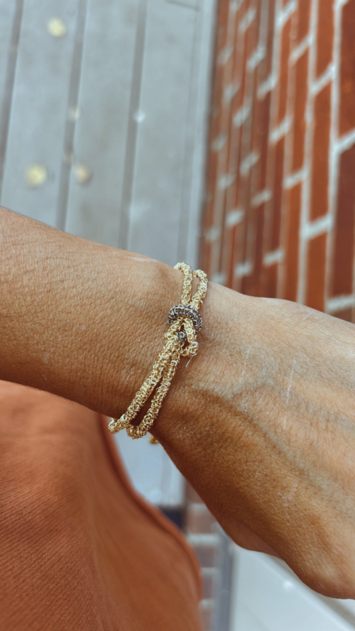 Handmade Bracelet with Raw Chains and Stones-Mom Unique Gift