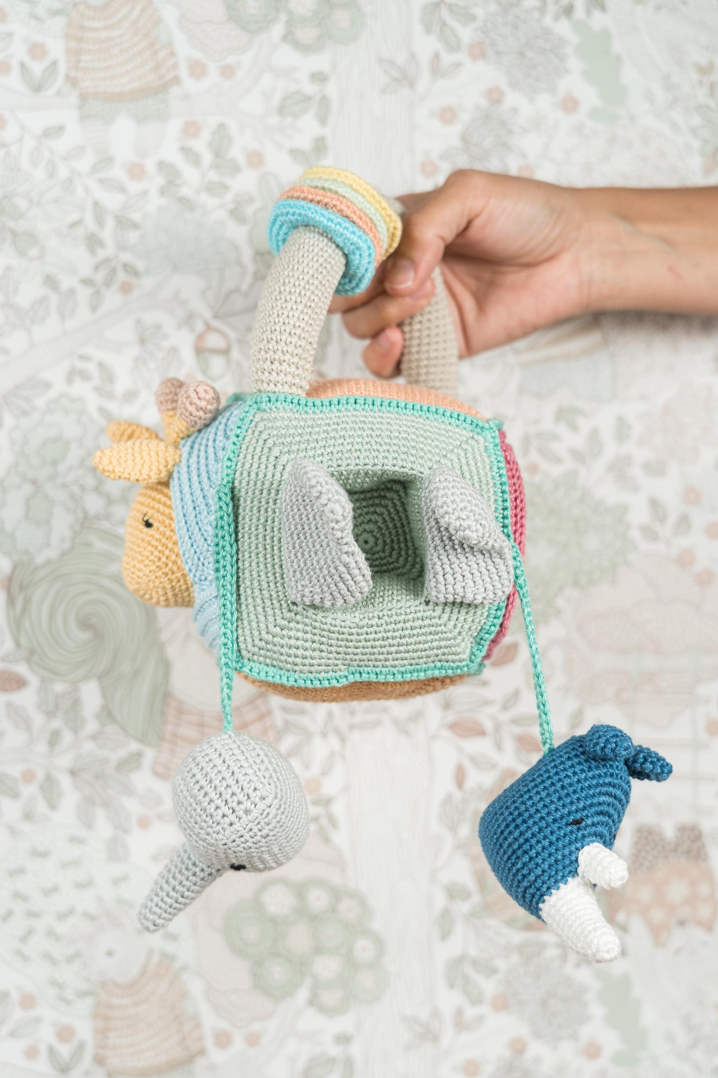 Montessori Baby Toy, Crochet Baby Toy, Baby Cube