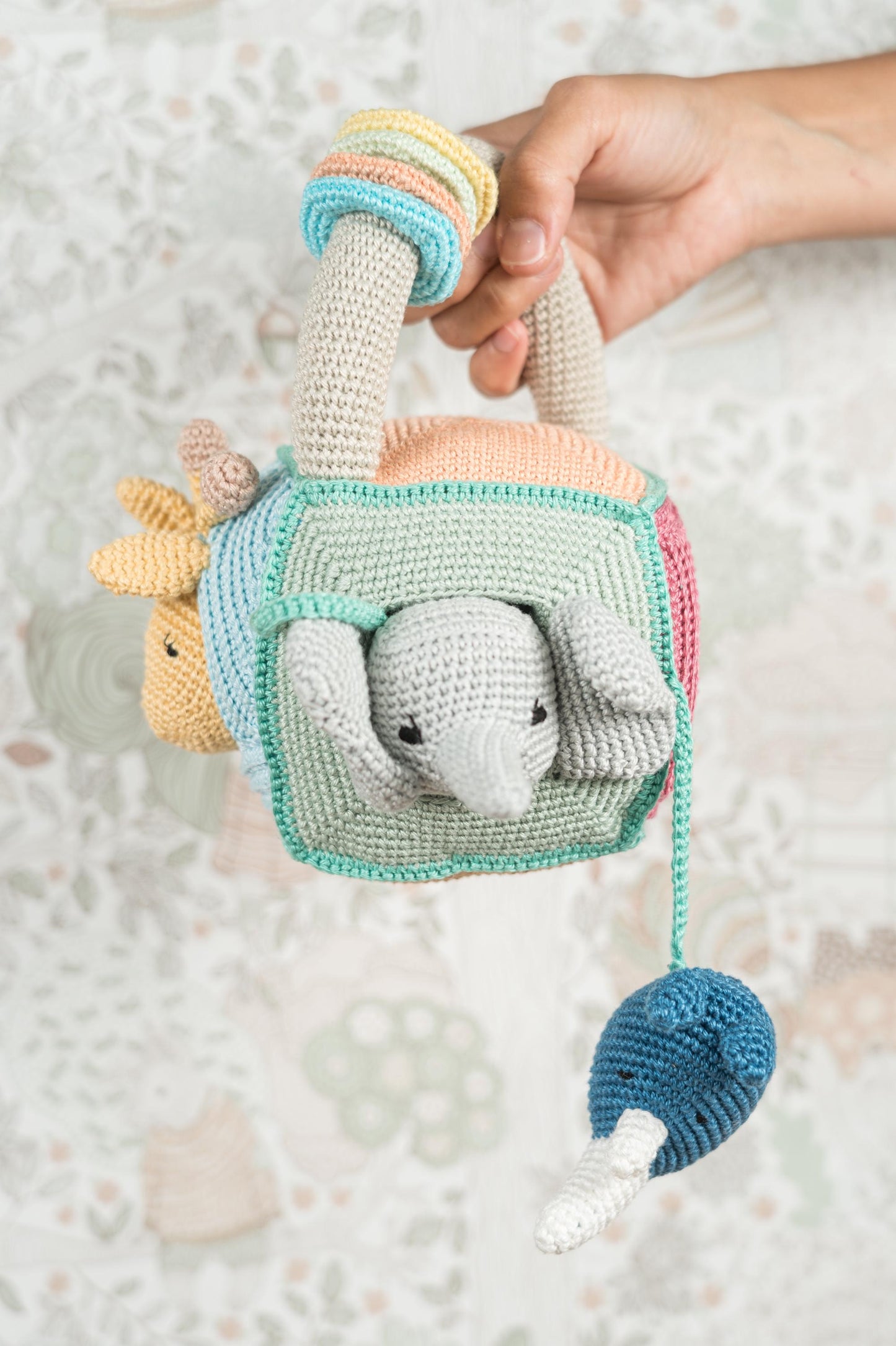 Montessori Baby Toy, Crochet Baby Toy, Baby Cube