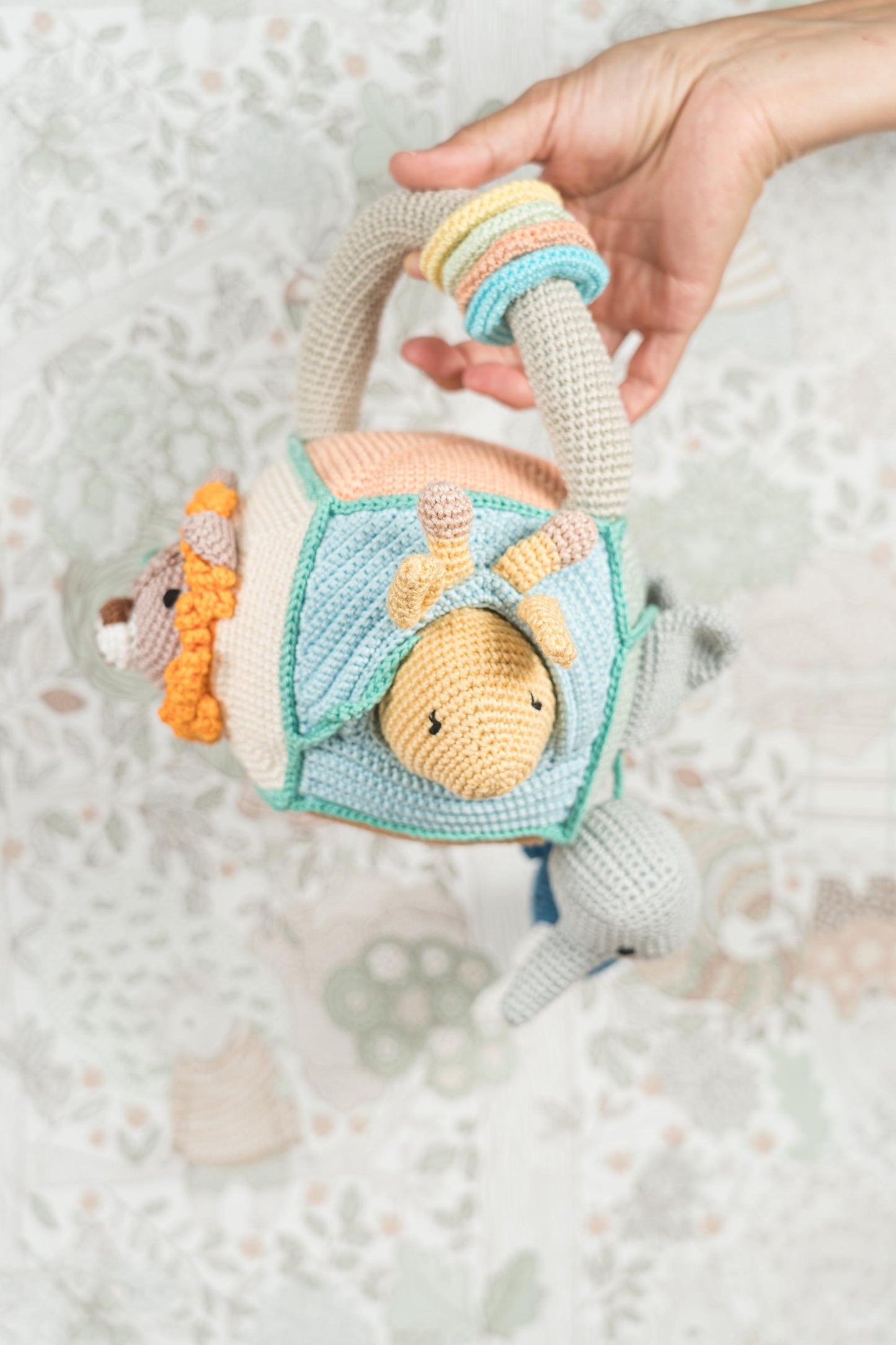 Montessori Baby Toy, Crochet Baby Toy, Baby Cube