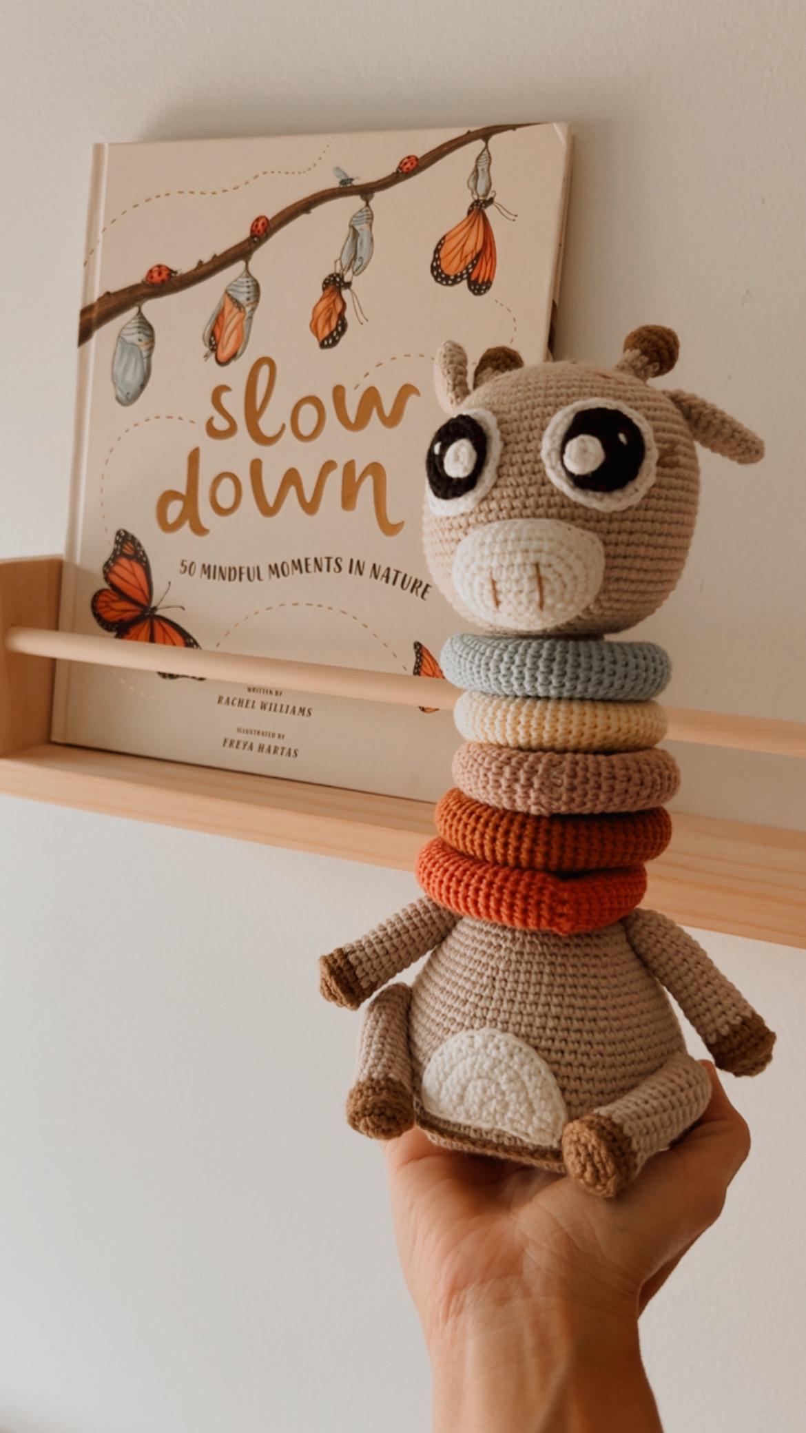 Montessori Baby Stacker, Crochet Giraffe Stacker, Baby Room Giraffe Toy