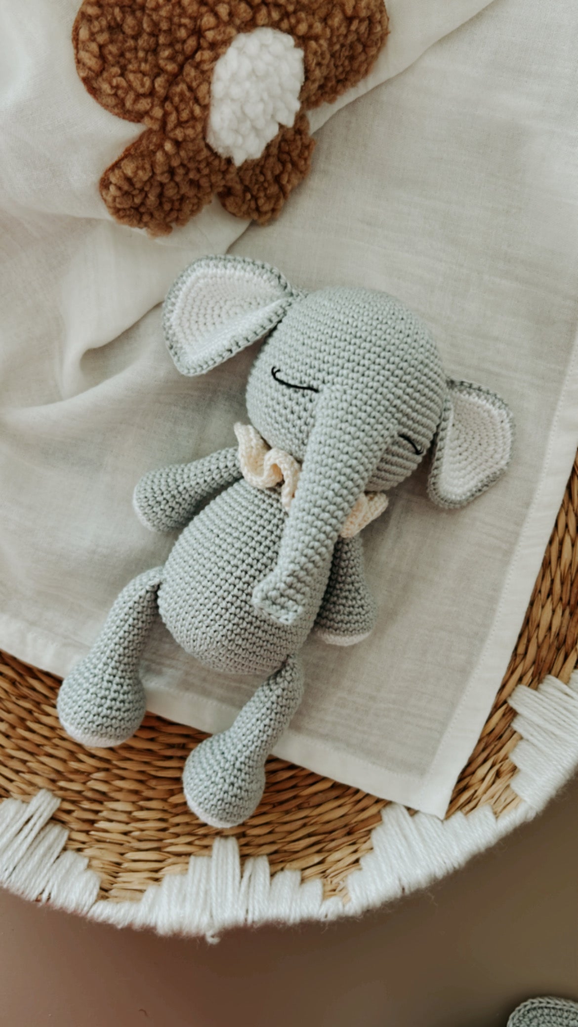 Elephant Toy and Elephant Rattle, Elephant Themed Baby Gift Set