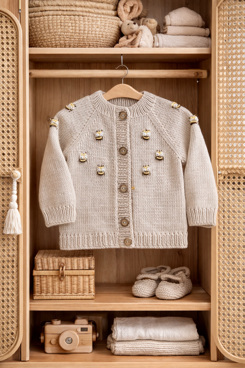 Bee Romper & Cardigan for 6-12 M Newborn Baby, Romper Set