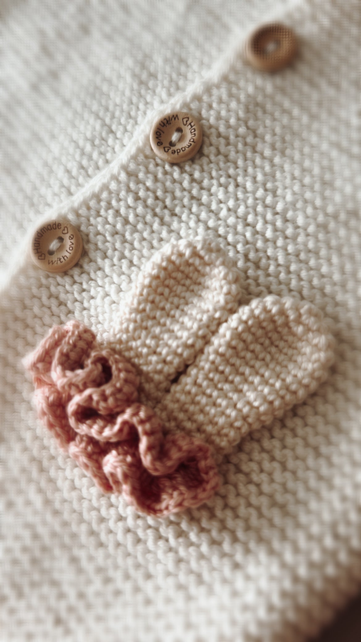 Easter Bunny Knit Cardigan and Rattle Set