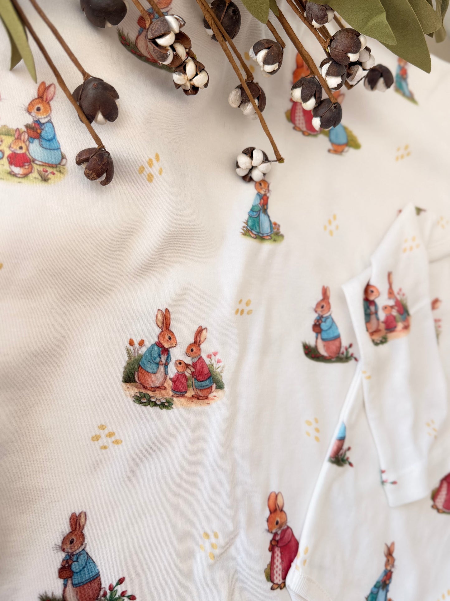 Heirloom Bunny Baby Gift Set | Blanket, 2-Piece Outfit & Handmade Rattle