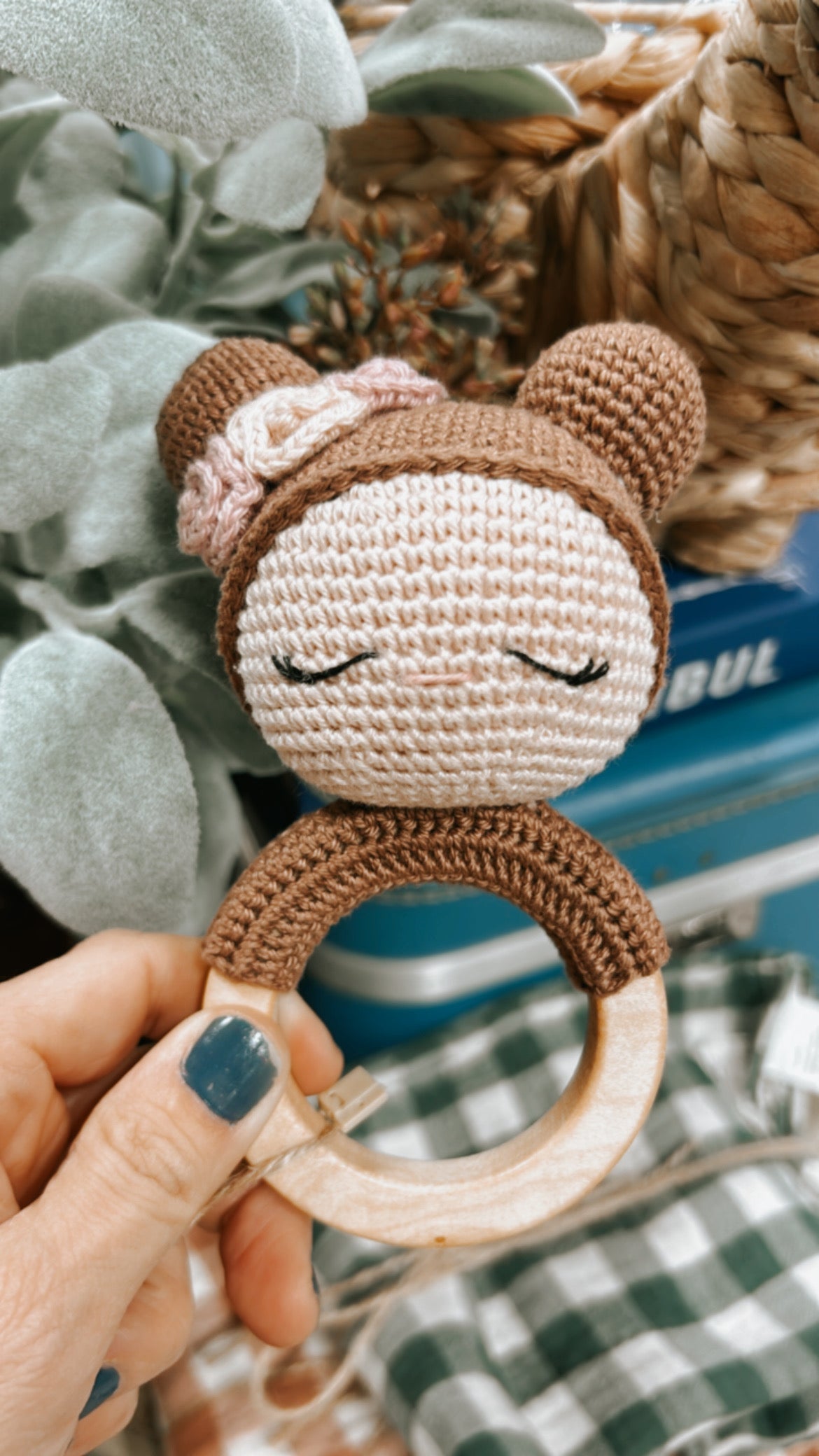 Baby Girl Crochet Rattle