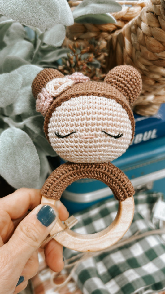 Baby Girl Crochet Rattle
