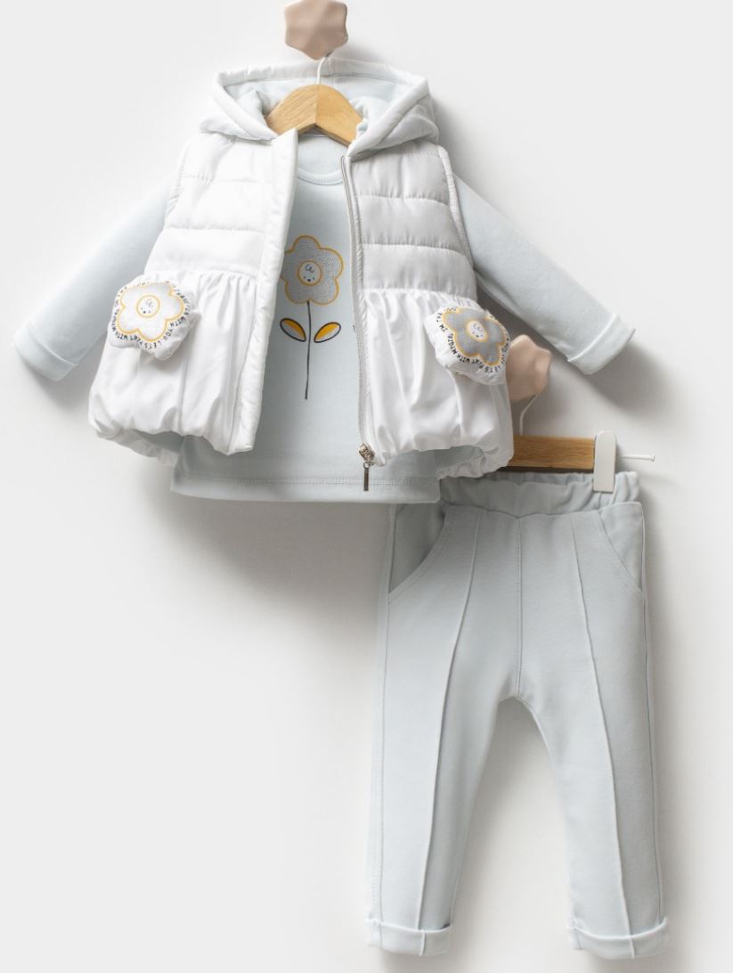 Baby Girl 3-Piece Flower Set – Soft Pastel