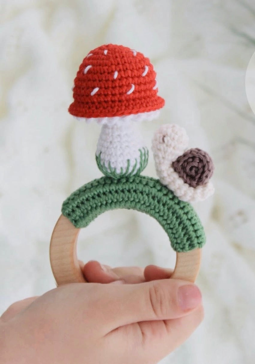 Crochet Mushroom Rattle