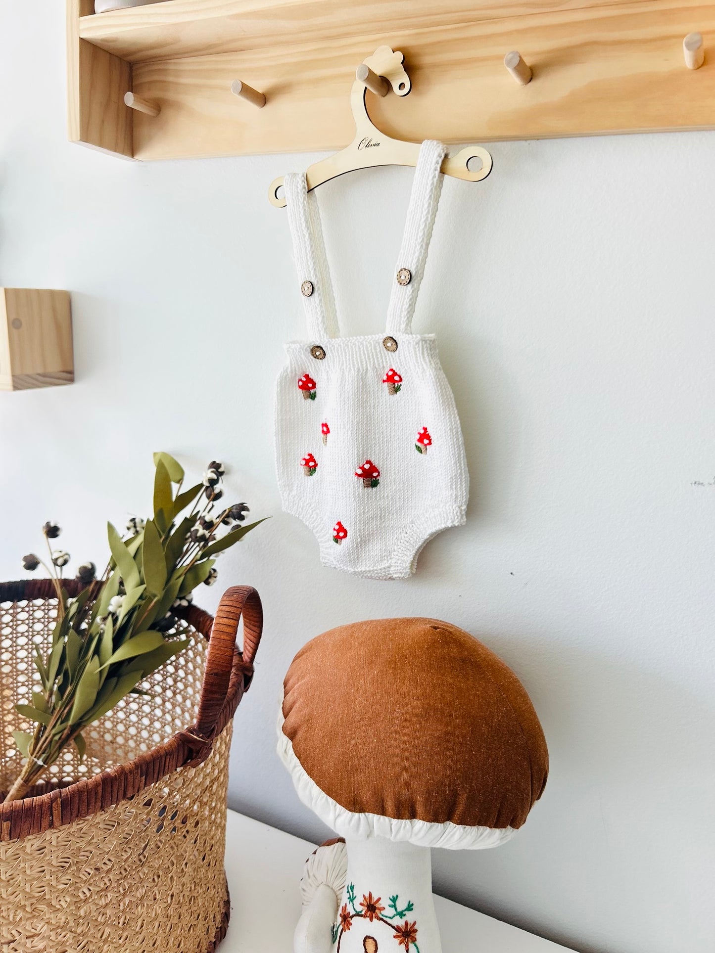 Handknit Mushroom Outfit 3-6 M