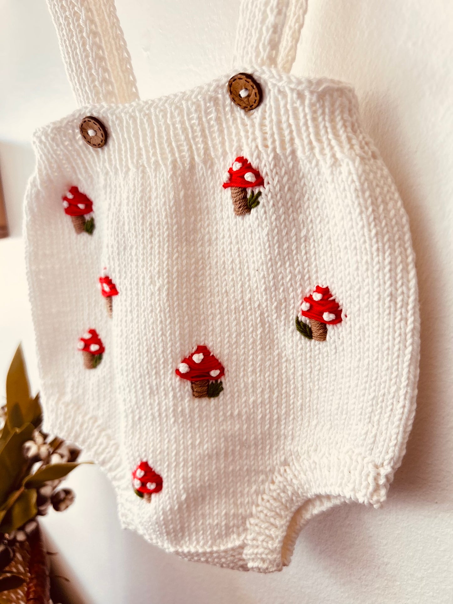 Handknit Mushroom Outfit 3-6 M