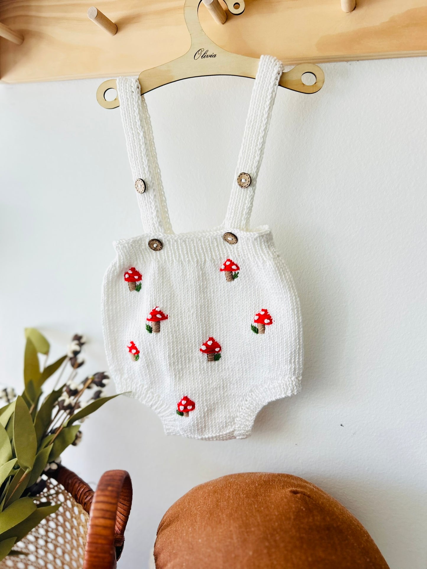 Handknit Mushroom Outfit 3-6 M