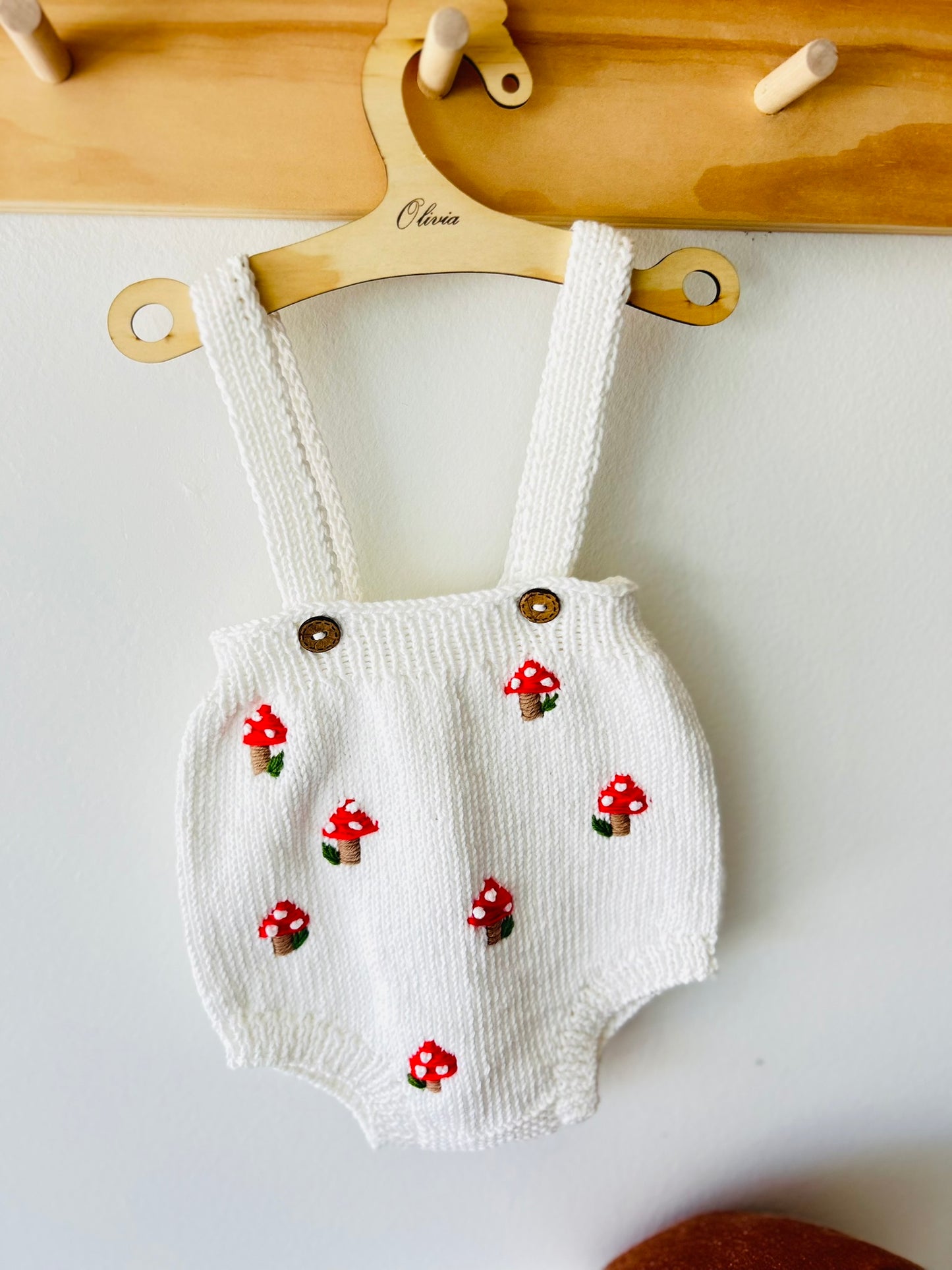 Handknit Mushroom Outfit 3-6 M