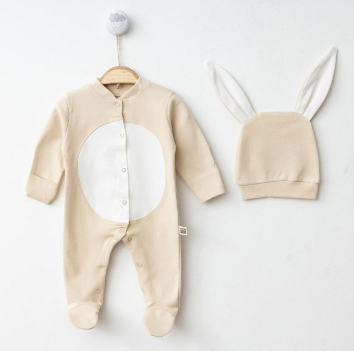 Baby Bunny Costume Set, Newborn Bunny Photo Prop, Newborn Romper with Ears & Fluffy Tail, Photo prop for infants