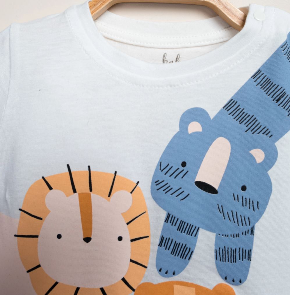 Safari Friends 2-Piece Baby Set – Animal Cotton Outfit