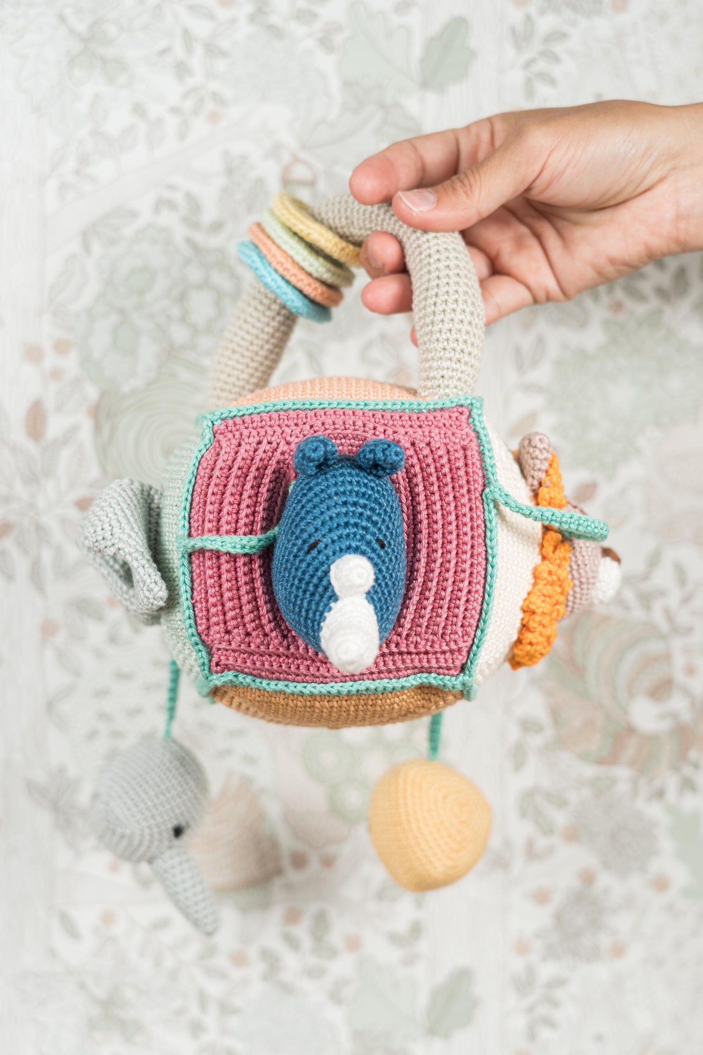 Montessori Baby Toy, Crochet Baby Toy, Baby Cube