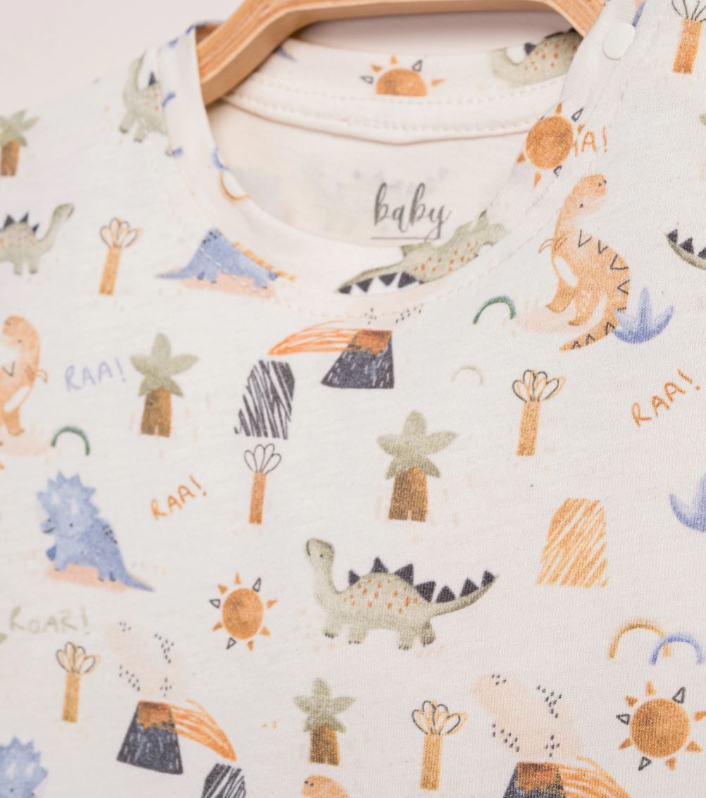 Dino Adventure 2-Piece Baby Set – Cotton Dinosaur Outfit