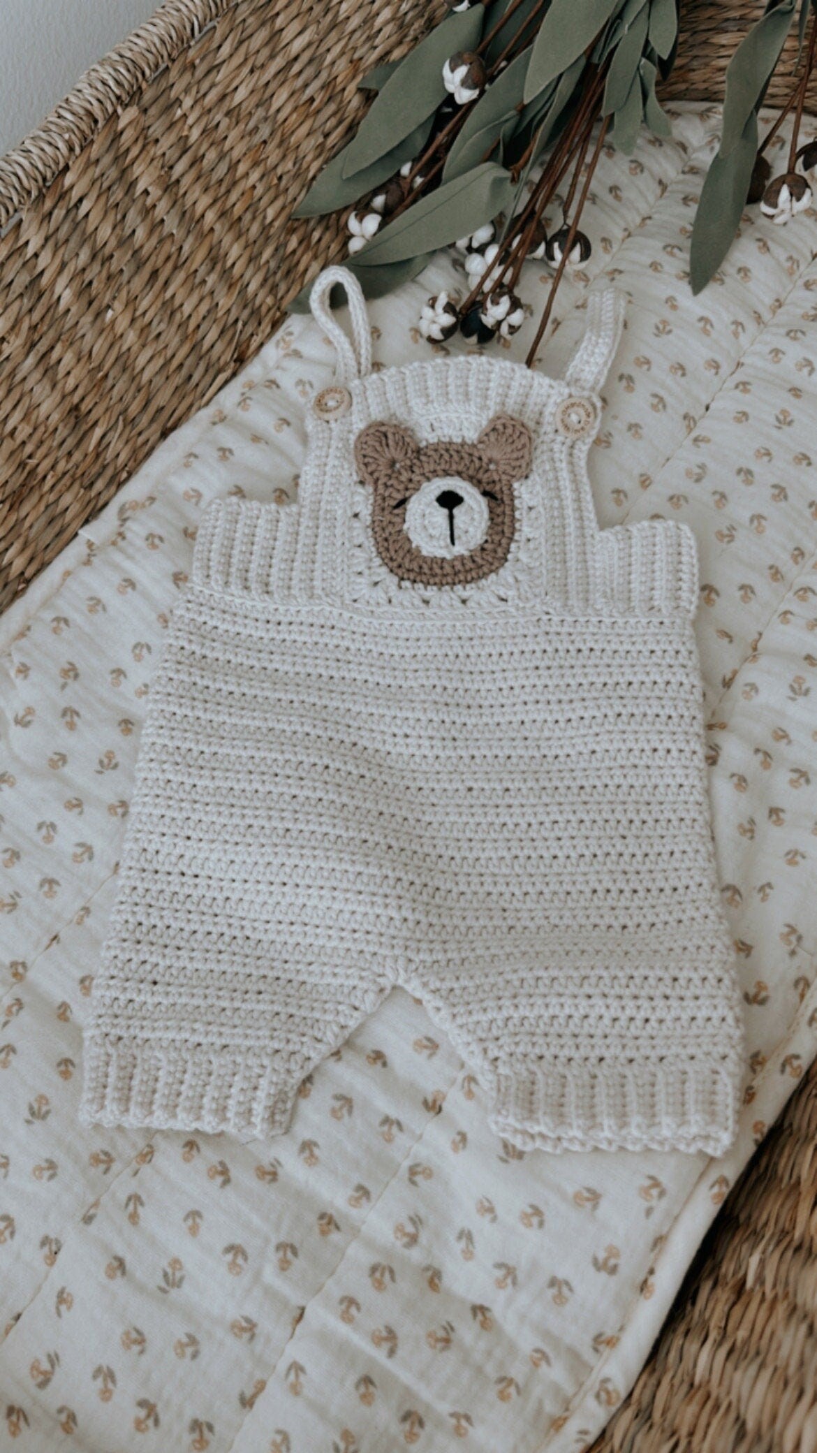 Newborn Baby Romper Outfit with Bear