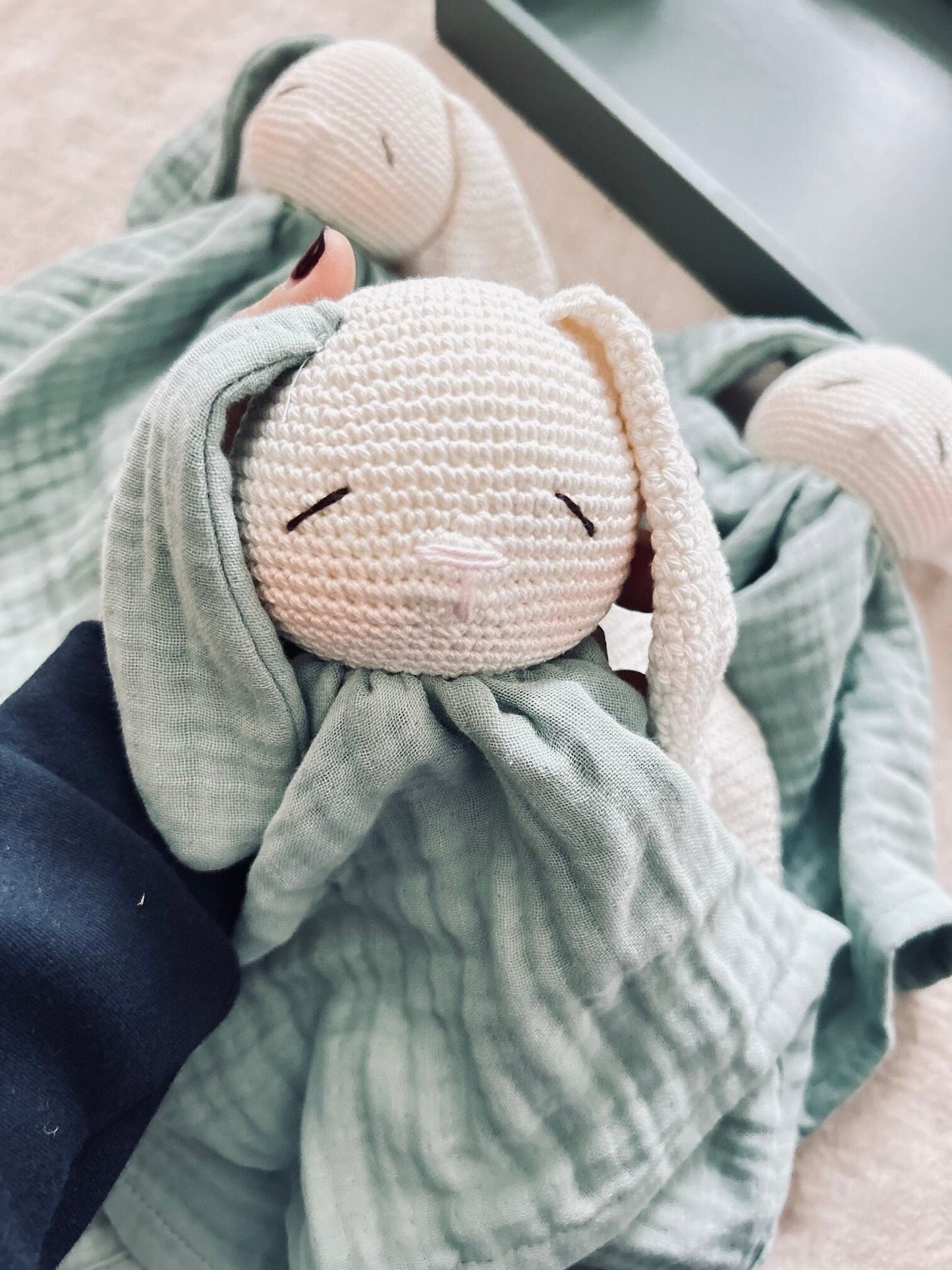 Handmade Organic Muslin Lovey | Baby Shower Gift | Rock-A-Toy