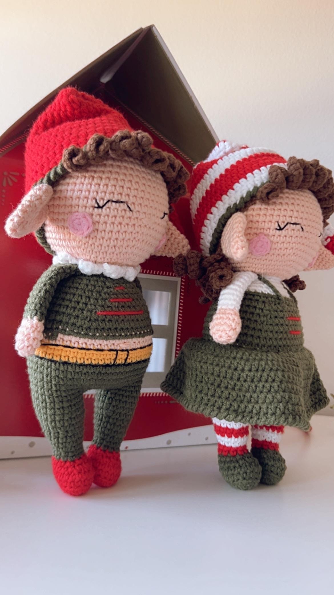 Crochet Elf Doll, Christmas Elf Toy, Amigurumi Toys, Holiday Decoration