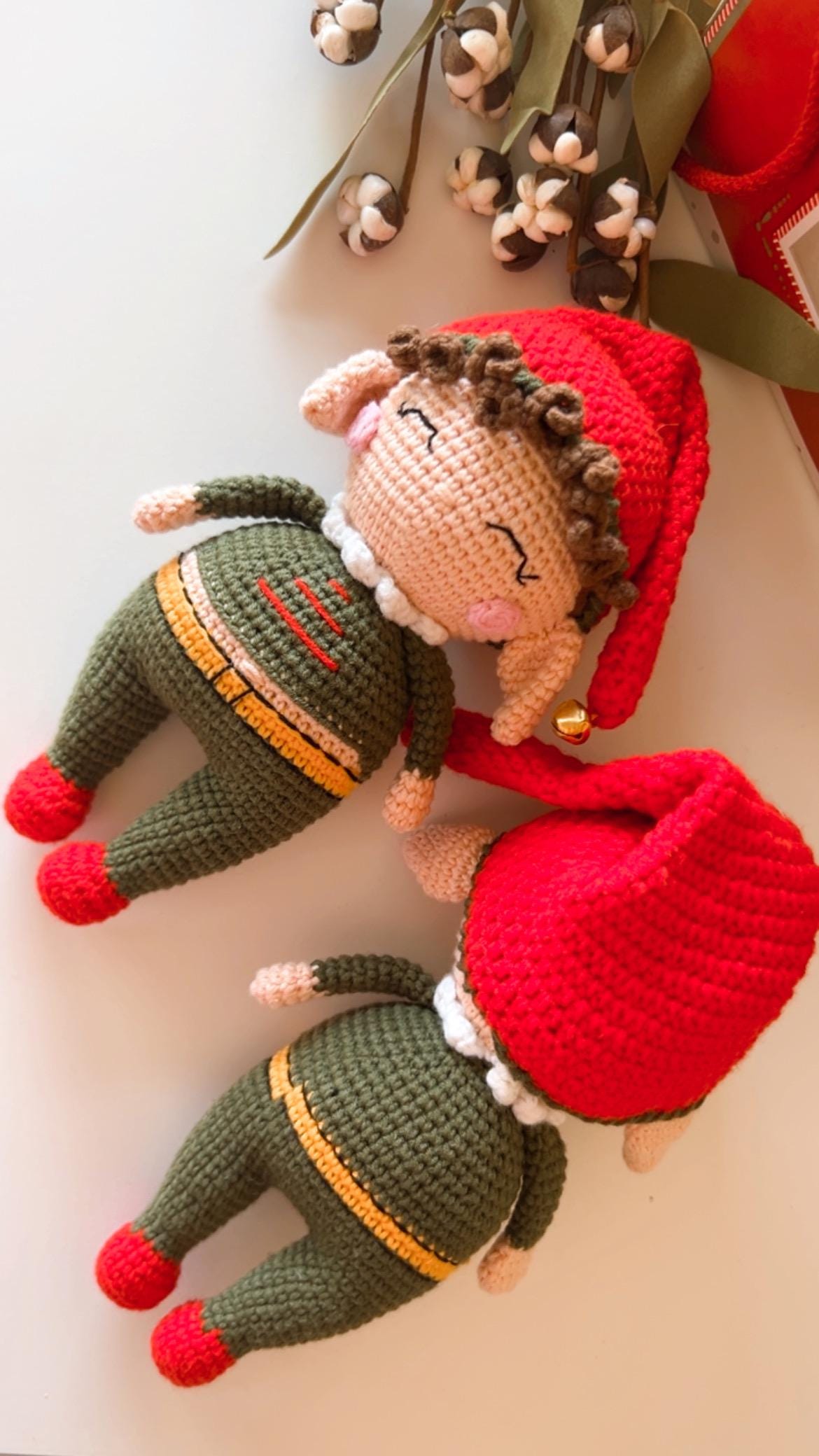 Crochet Elf Doll, Christmas Elf Toy, Amigurumi Toys, Holiday Decoration