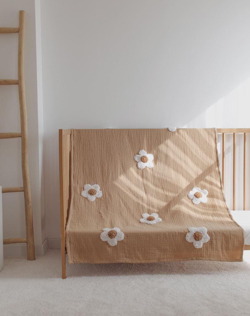 Organic Cotton 4 Layer Muslin Blanket, 100% Organic Cotton Blanket,