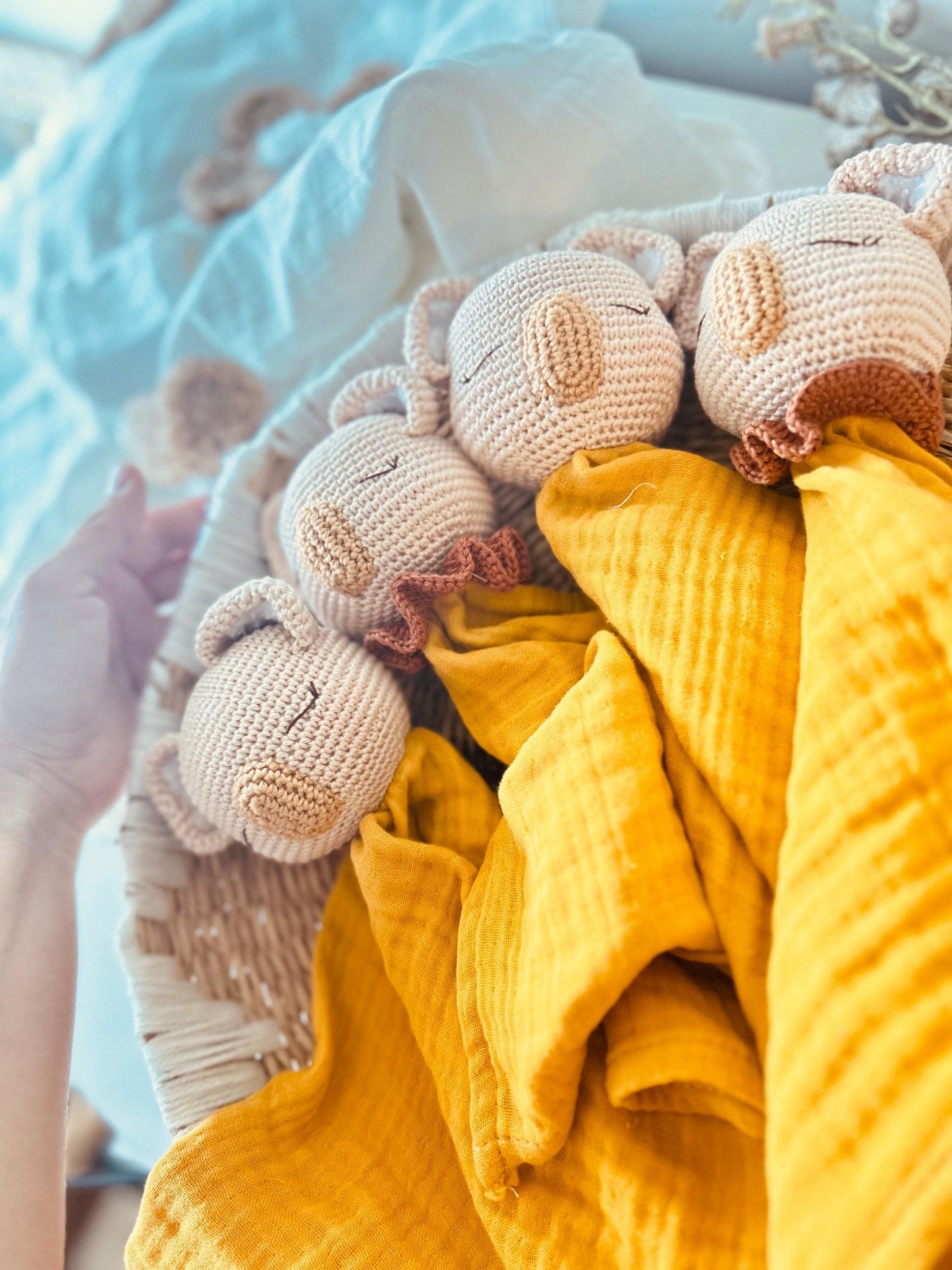 Amigurumi and Muslin Baby Lovey, Koala Lovey for Baby's
