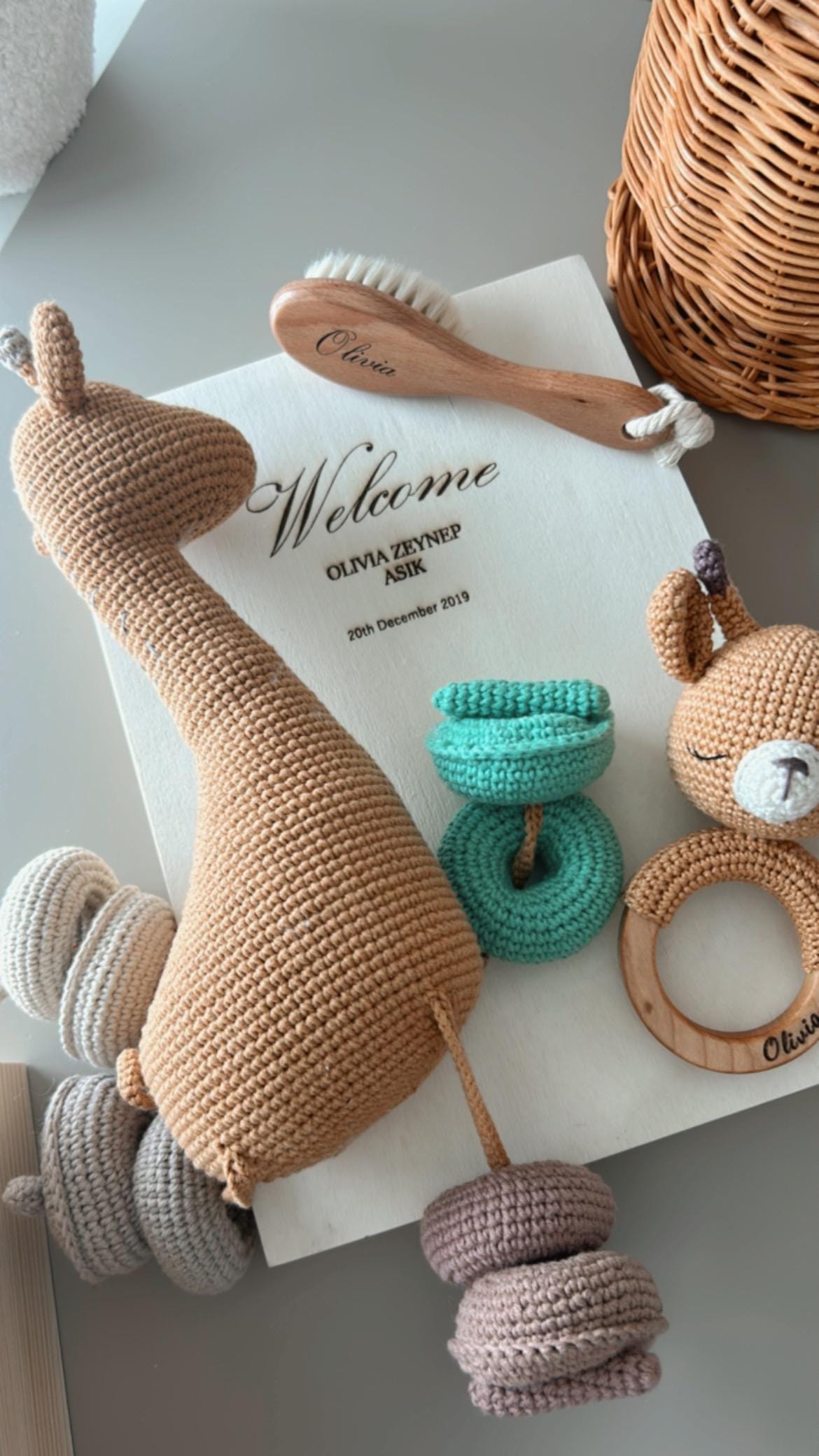 Personalized Baby Gift Box, Customized Baby Keepsake Box, Giraffe Themed Baby Gift Set