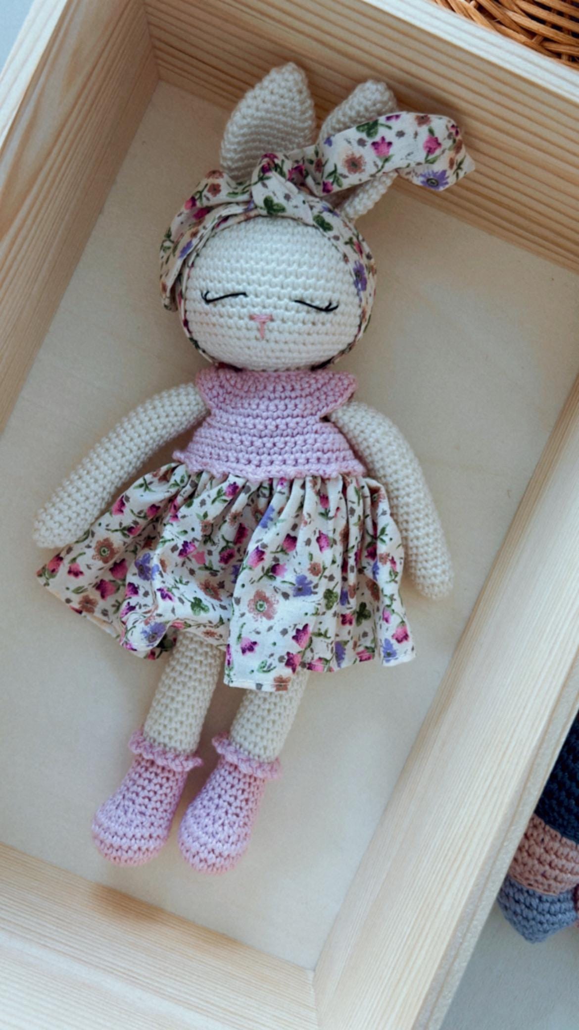 Personalized Baby Gift Box, Customized Baby Keepsake Box, Baby Girl Gift Box with Bunny Doll
