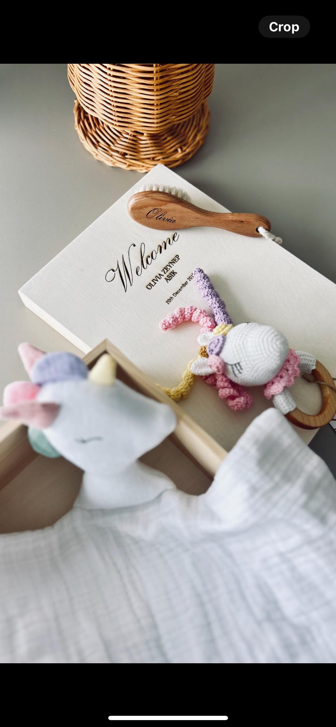Personalized Baby Gift Box, Customized Baby Keepsake Box, Unicorn Baby Gift Box