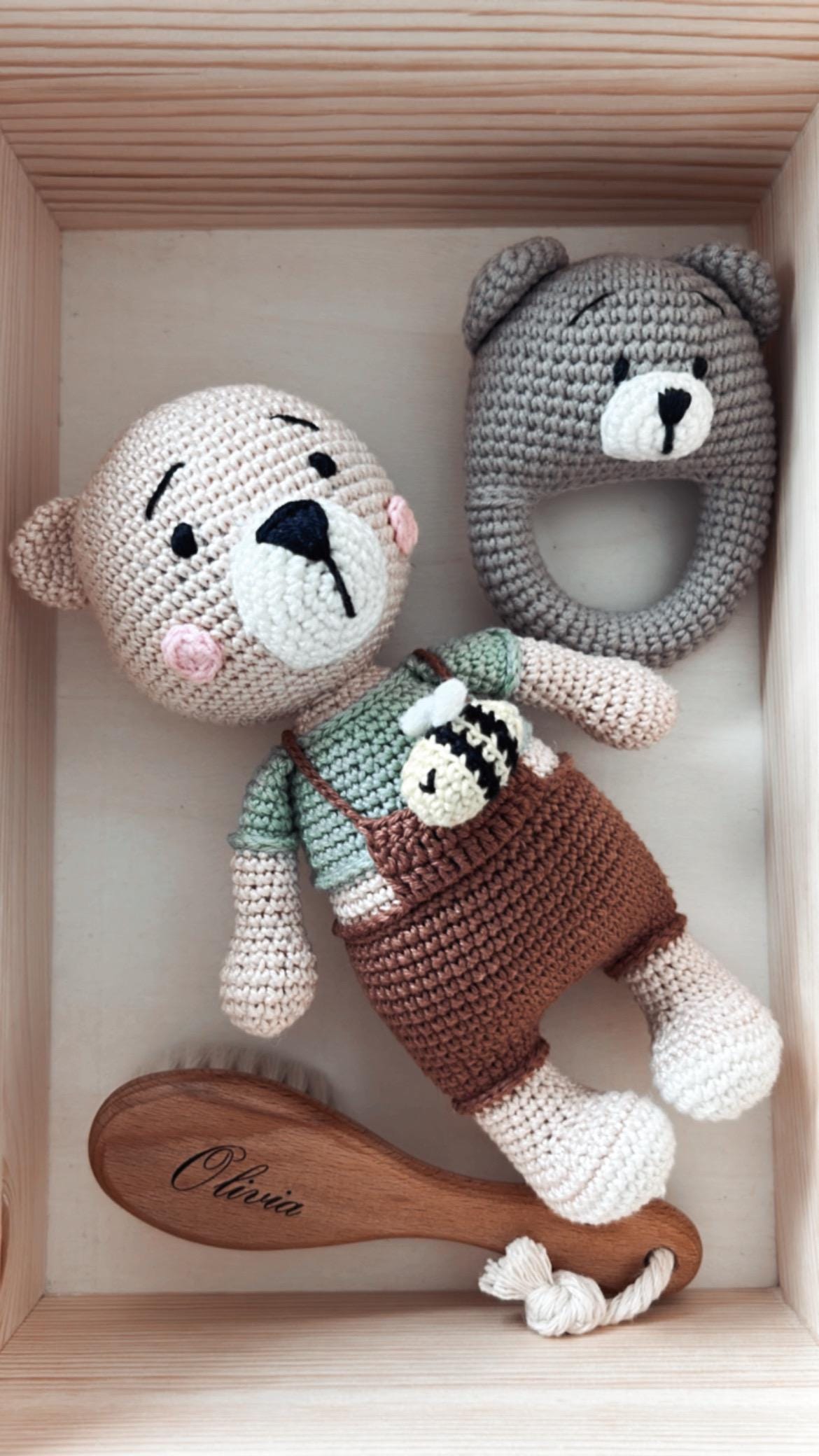 Personalized Baby Gift Box, Customized Baby Keepsake Box, Bear Themed Gift Set