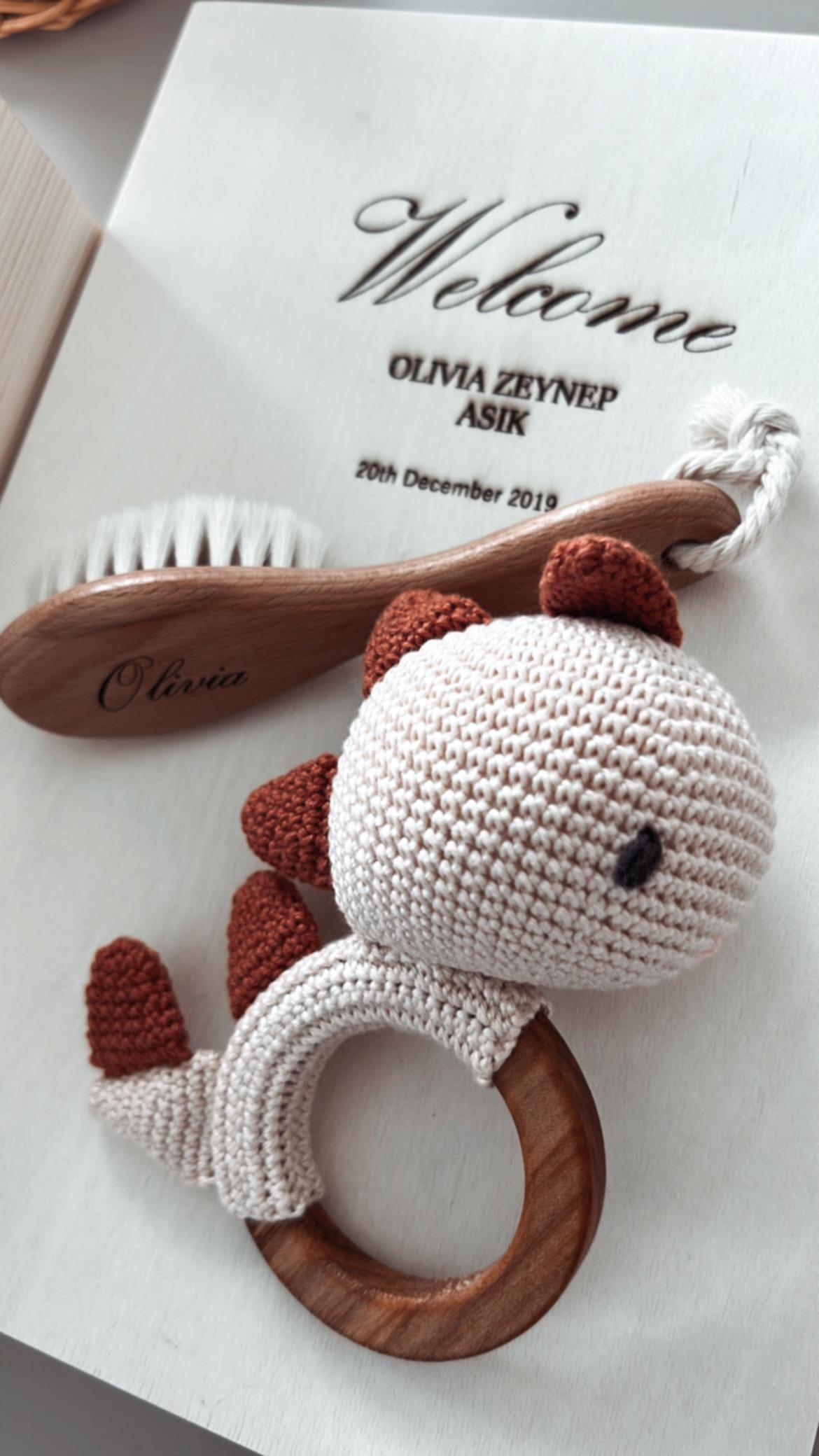 Personalized Baby Gift Box, Customized Baby Keepsake Box, Dinosaur Gift Box