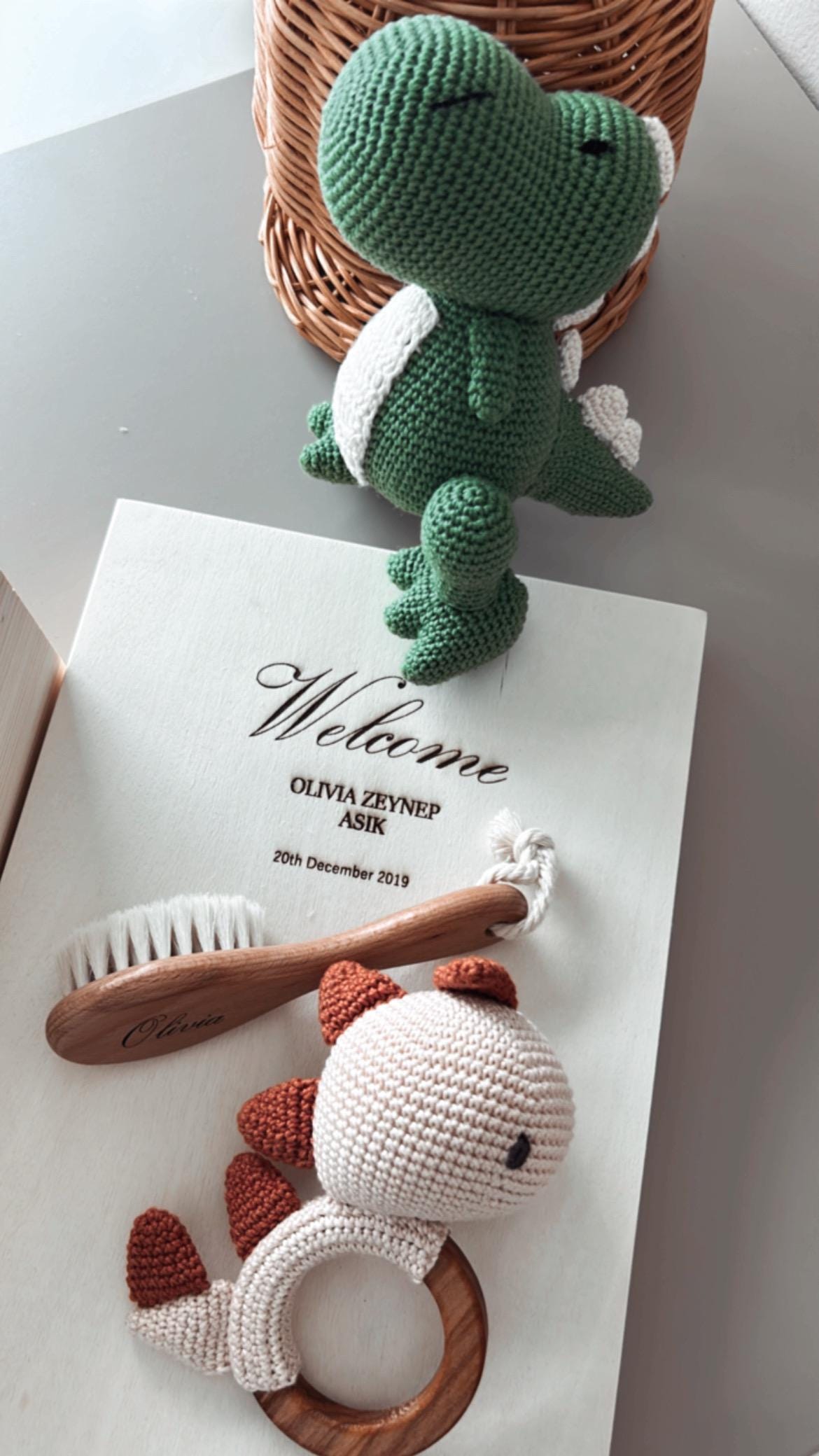 Personalized Baby Gift Box, Customized Baby Keepsake Box, Dinosaur Gift Box