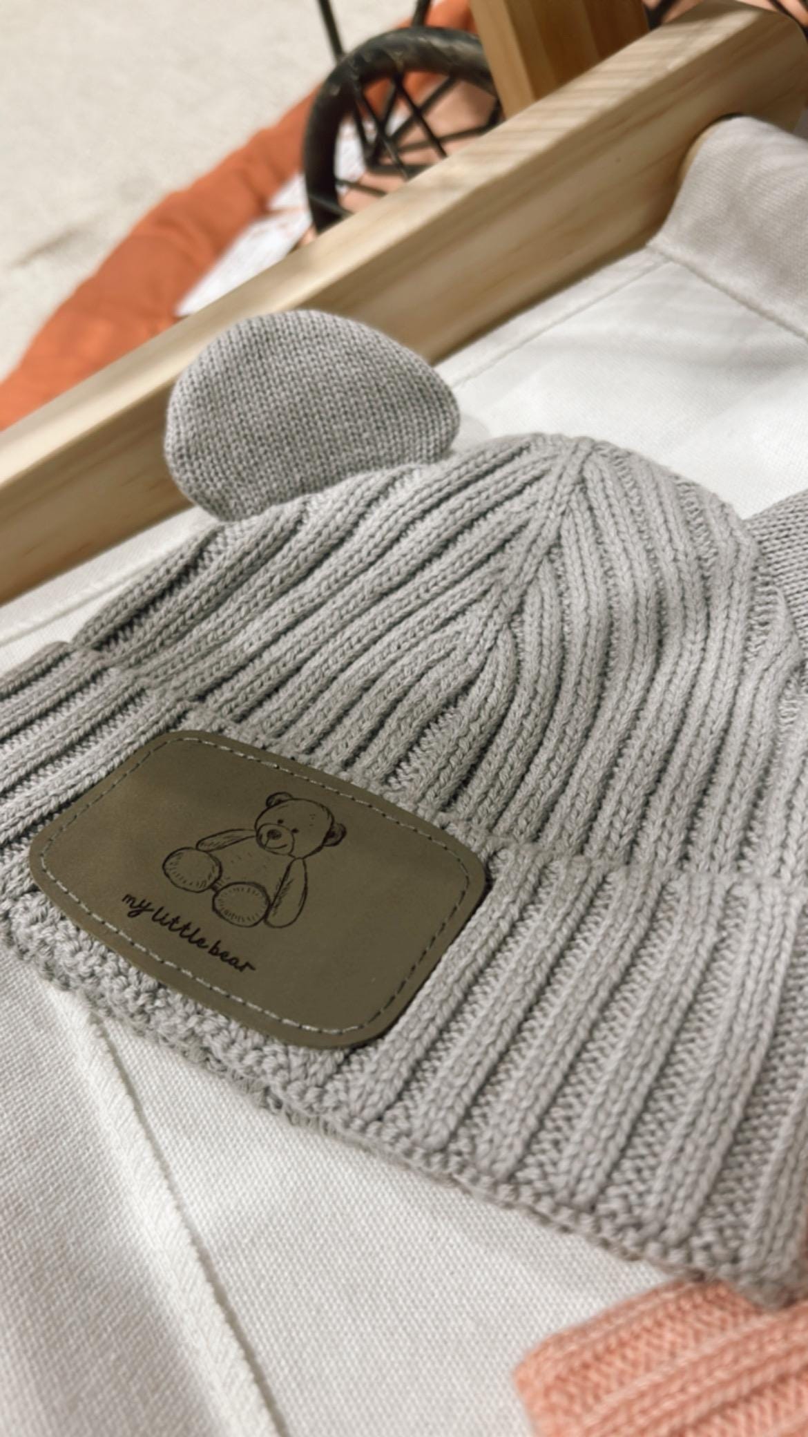 Customizable Cotton Baby Hat – Bunny Ears Beanie (6–18 Months)
