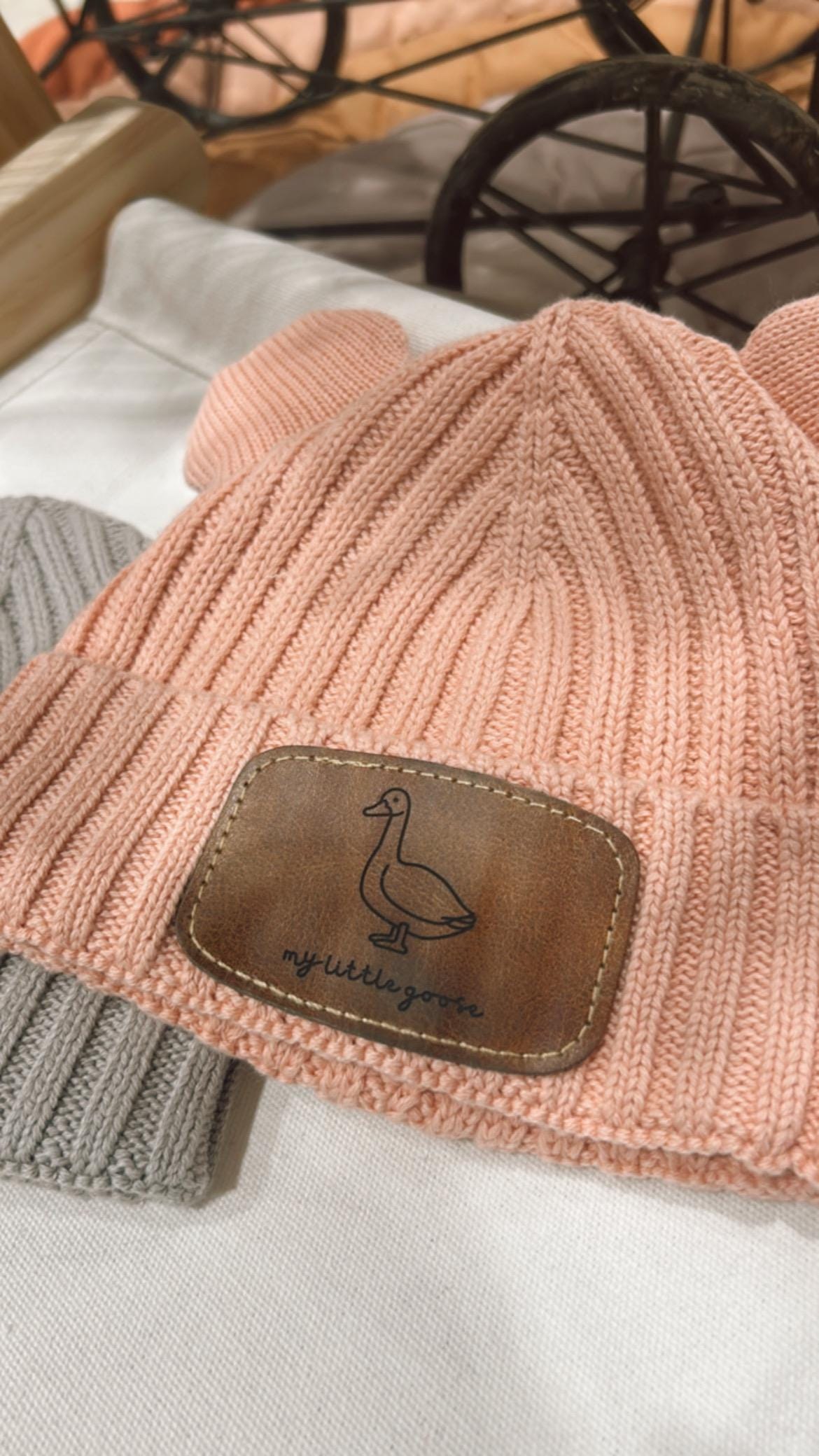 Customizable Cotton Baby Hat – Bunny Ears Beanie (6–18 Months)