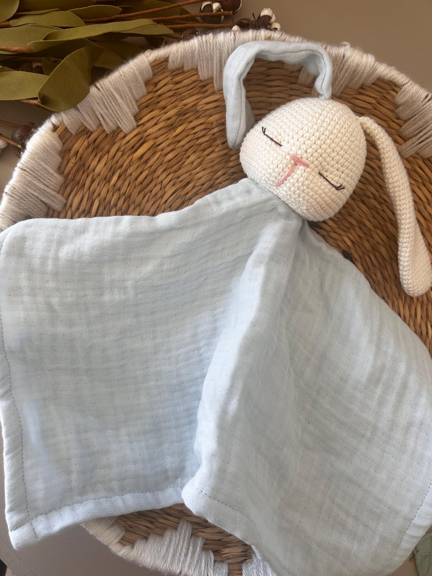 Handmade Organic Muslin Lovey | Baby Shower Gift | Rock-A-Toy