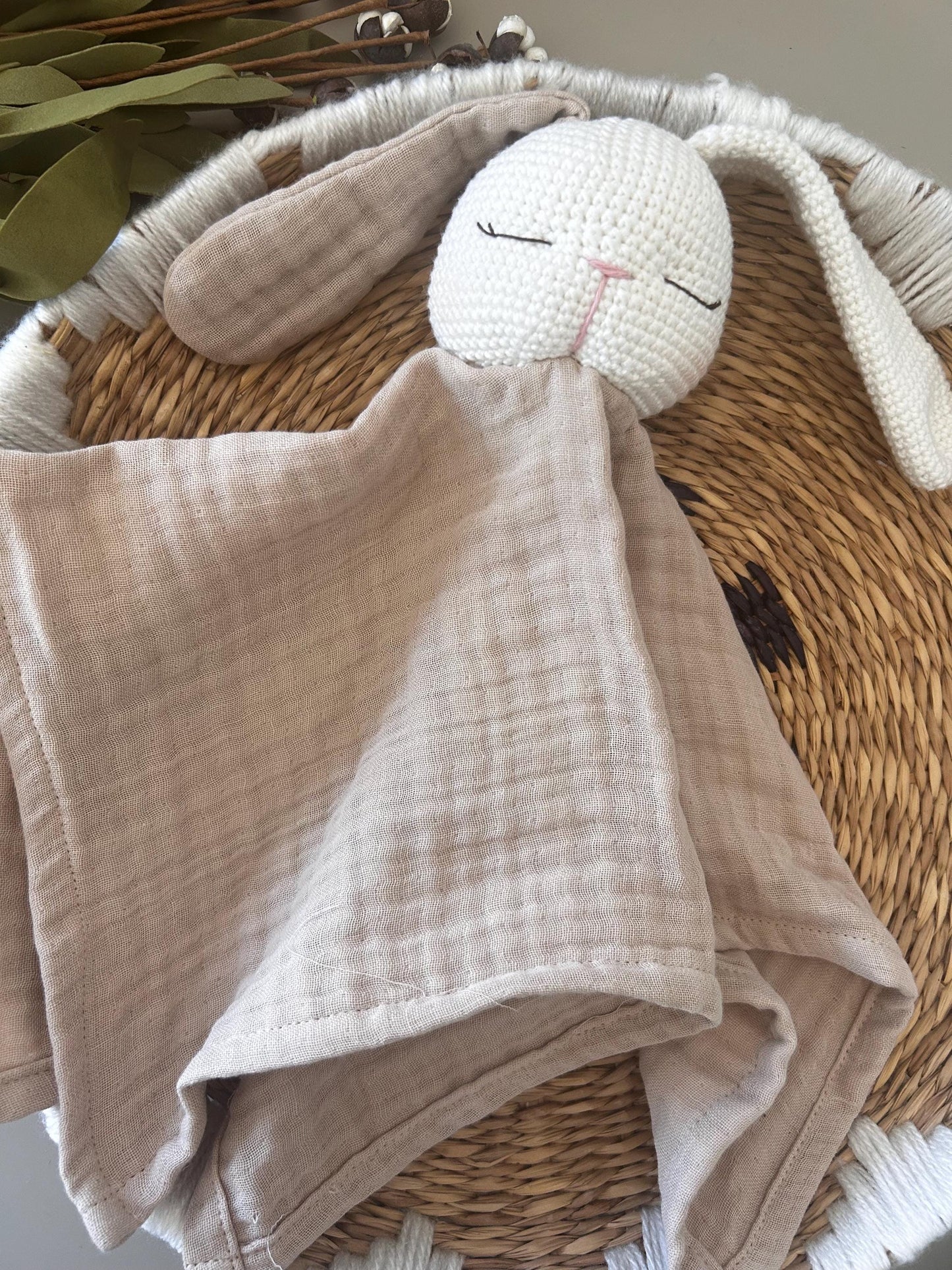 Handmade Organic Muslin Lovey | Baby Shower Gift | Rock-A-Toy