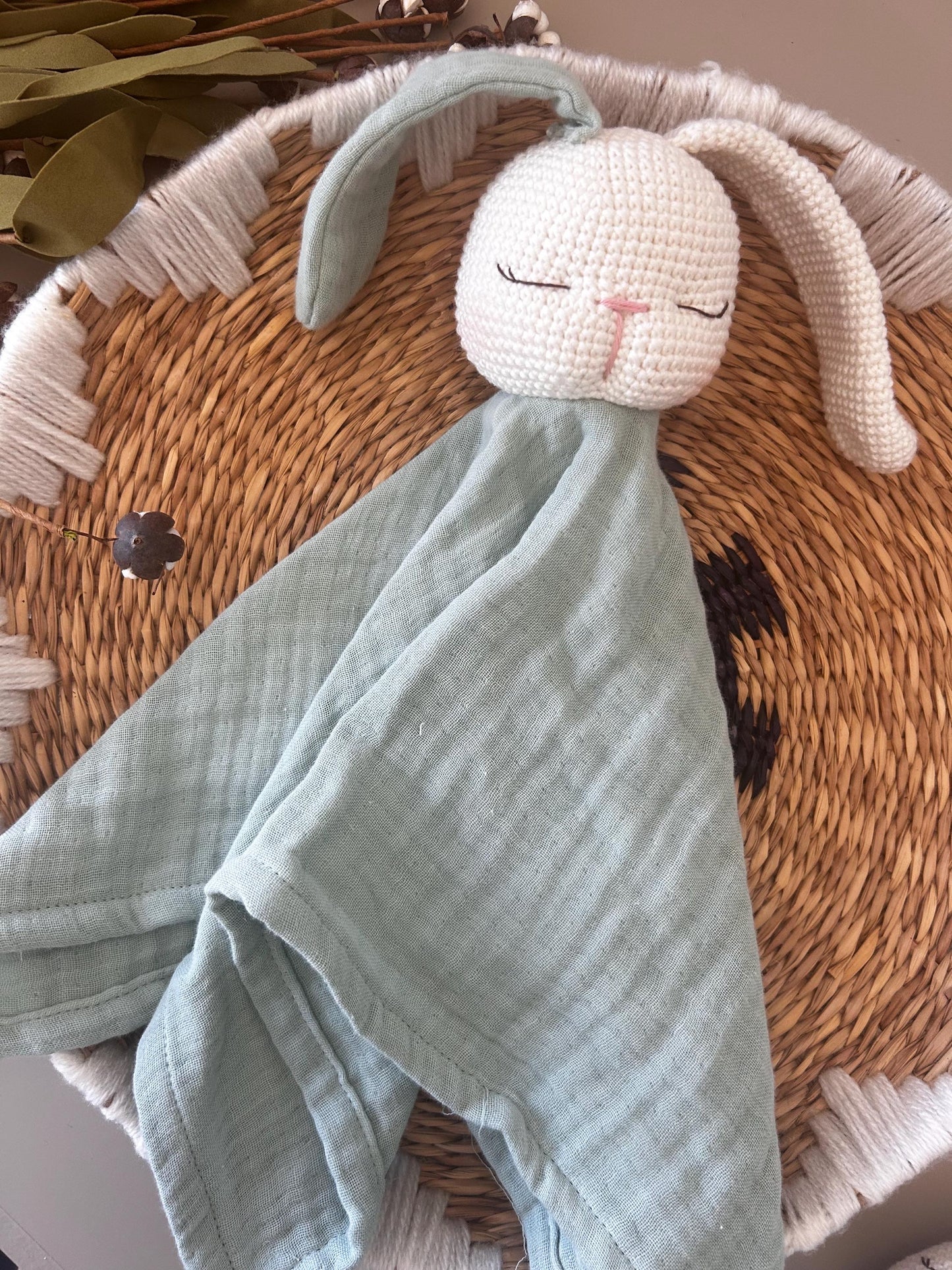 Handmade Organic Muslin Lovey | Baby Shower Gift | Rock-A-Toy